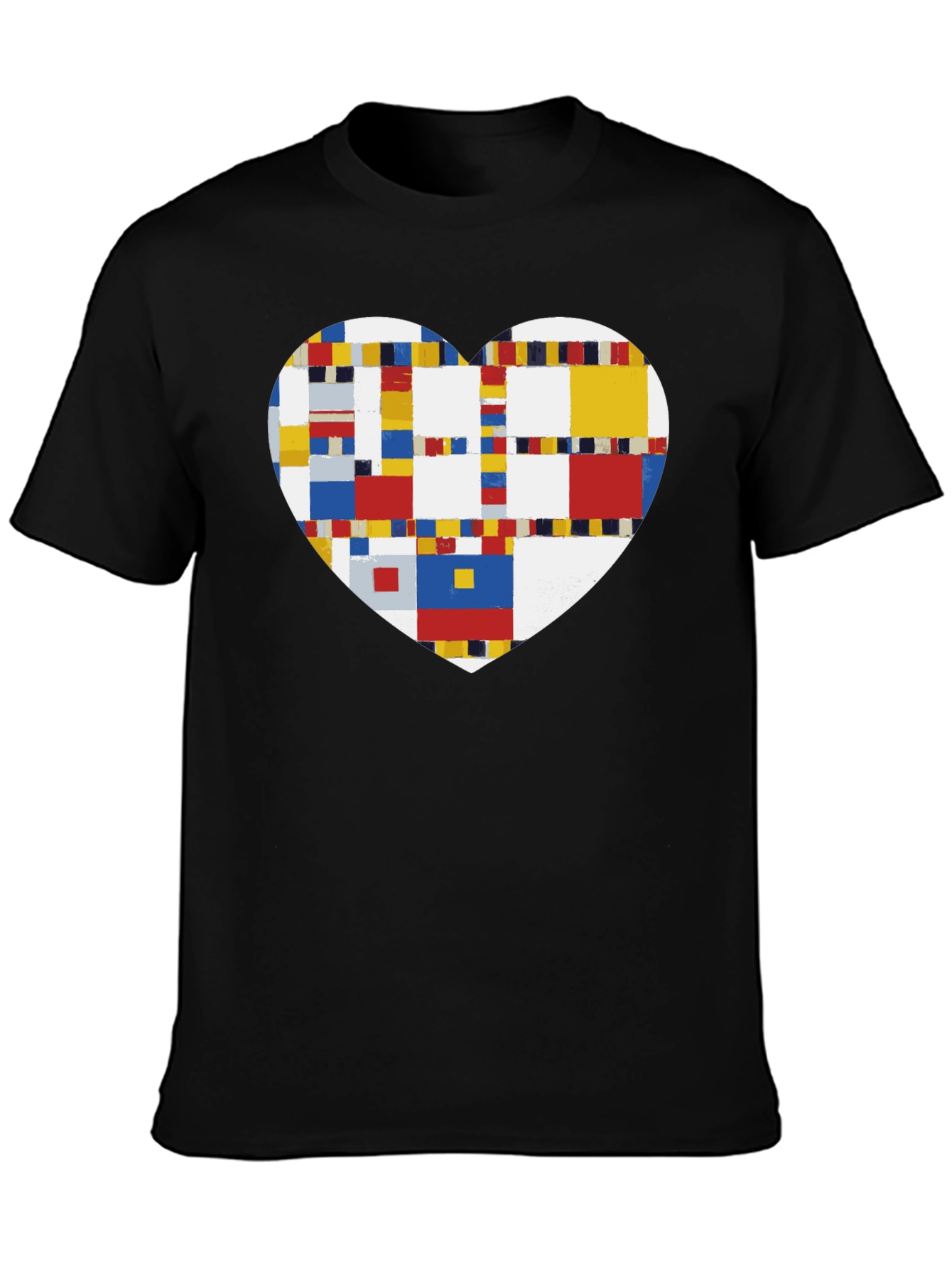 Black Mondrian Heart Graphic Tee - Black view 3