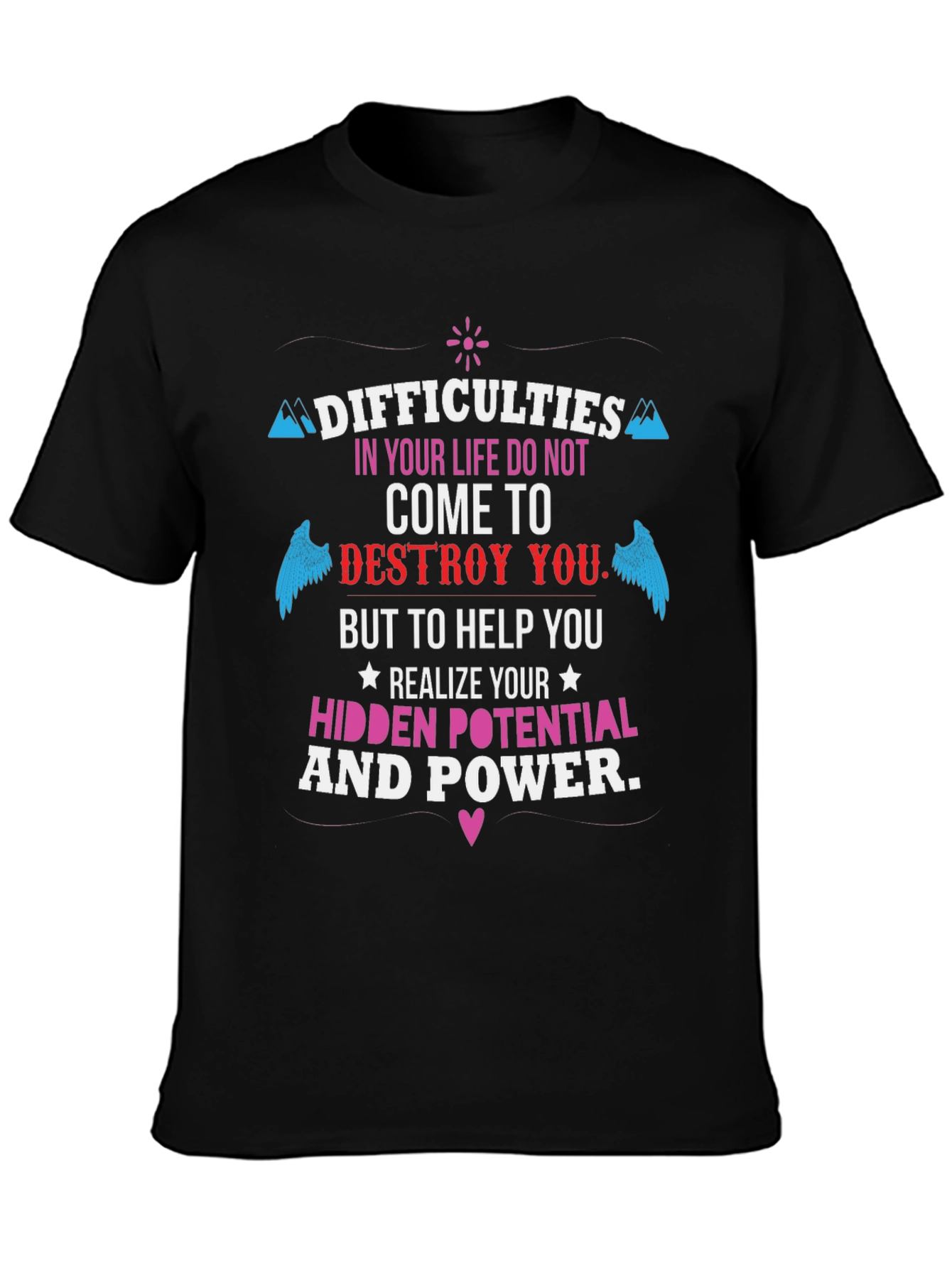 Black Motivational T-Shirt - Hidden Potential & Power view 3
