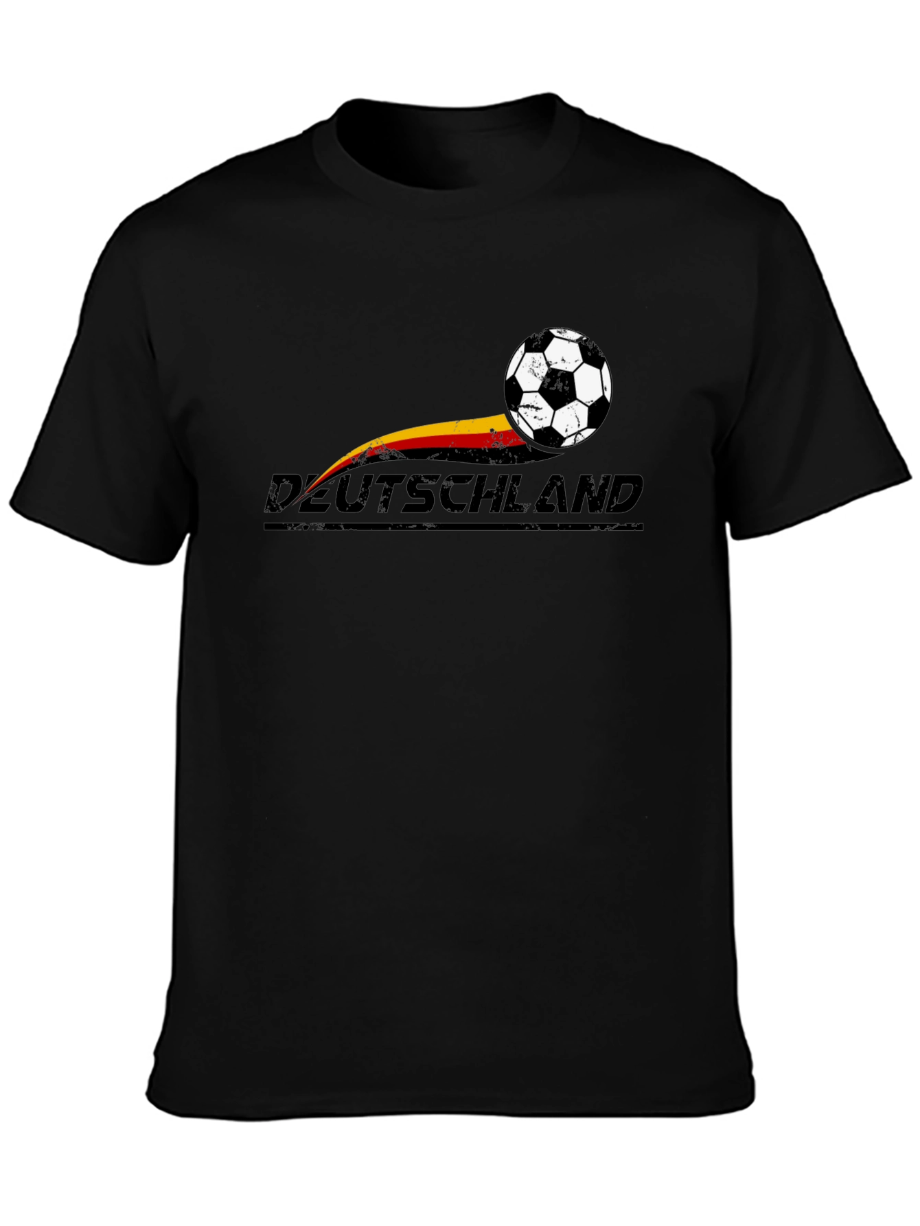 Black Deutschland Soccer Ball T-Shirt - German Pride view 3