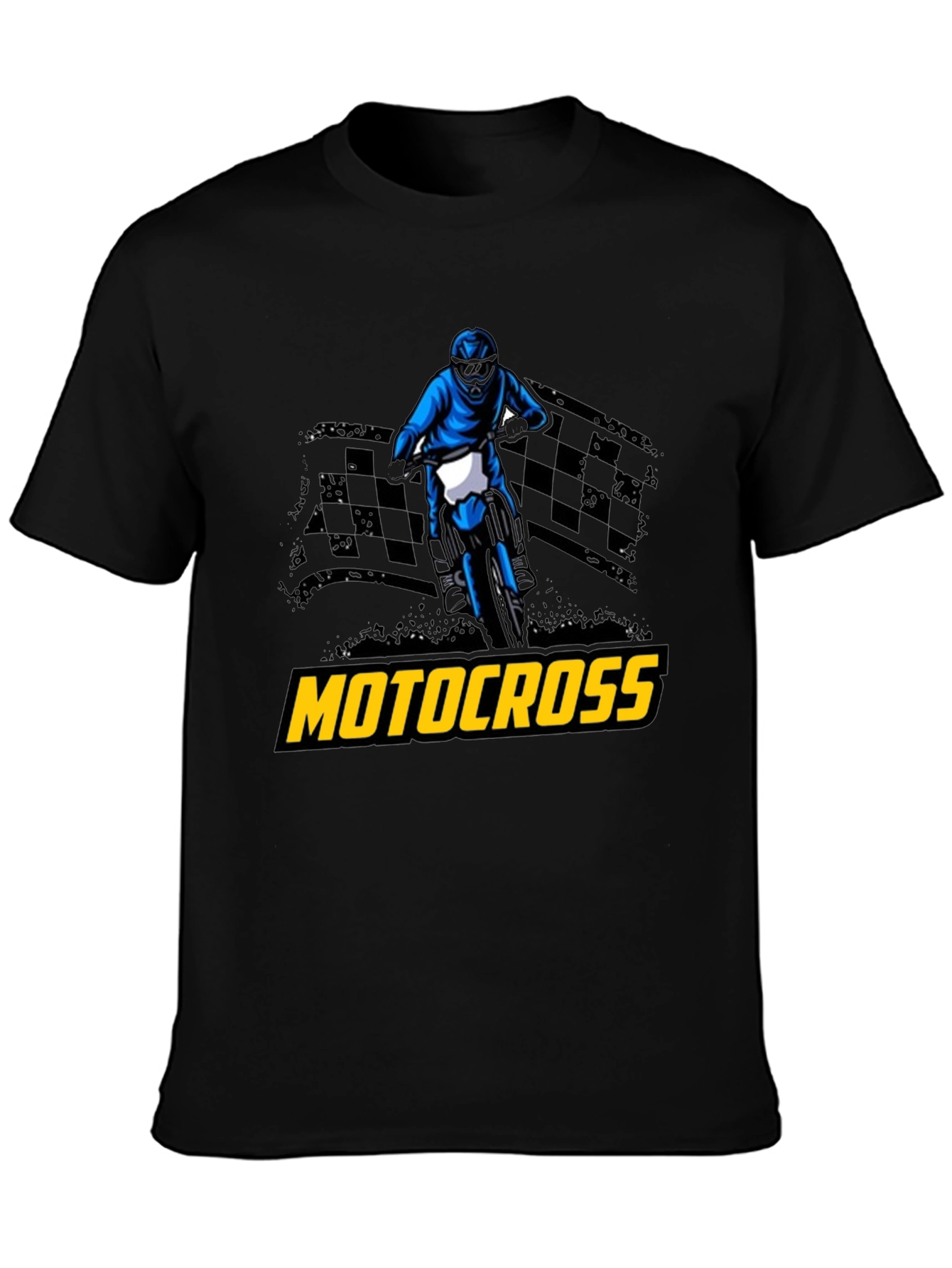 Black Motocross Rider Graphic T-Shirt - Black view 3