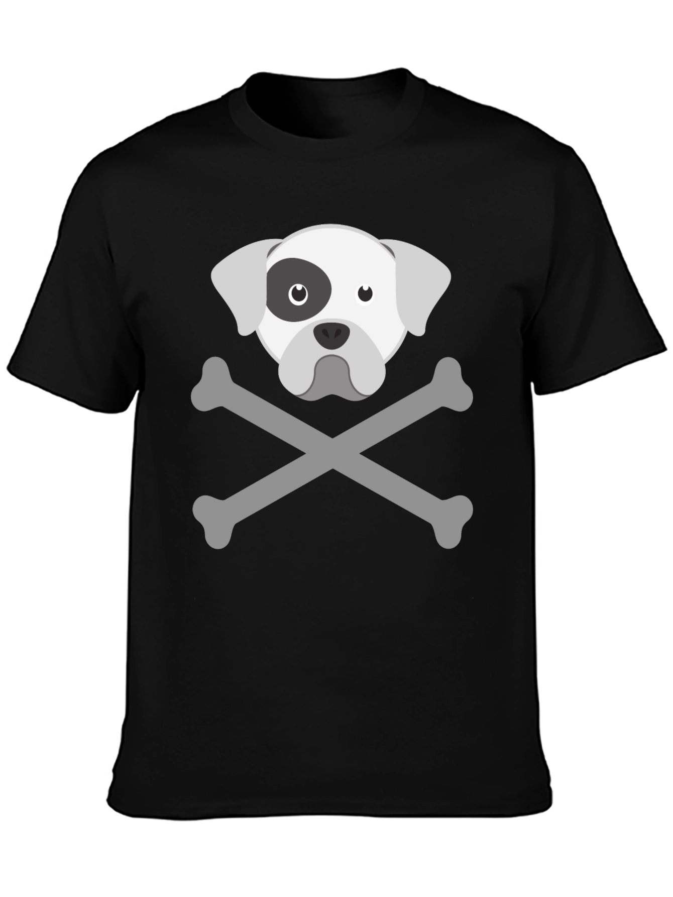 Black Dog Skull & Crossbones Graphic Tee - Men's Black T-Shirt view 3