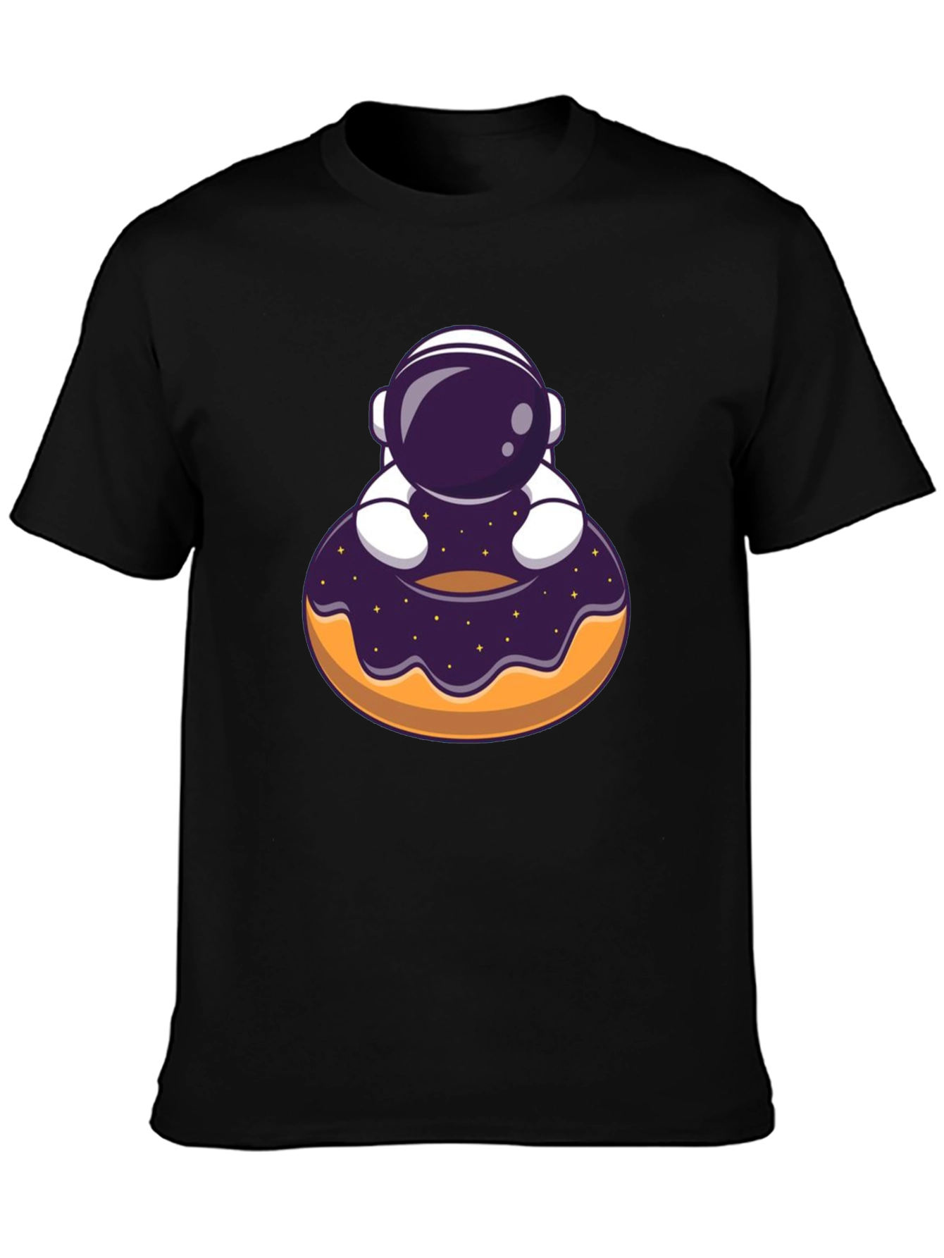 Black Astronaut Donut T-Shirt - Space Lover Tee view 3