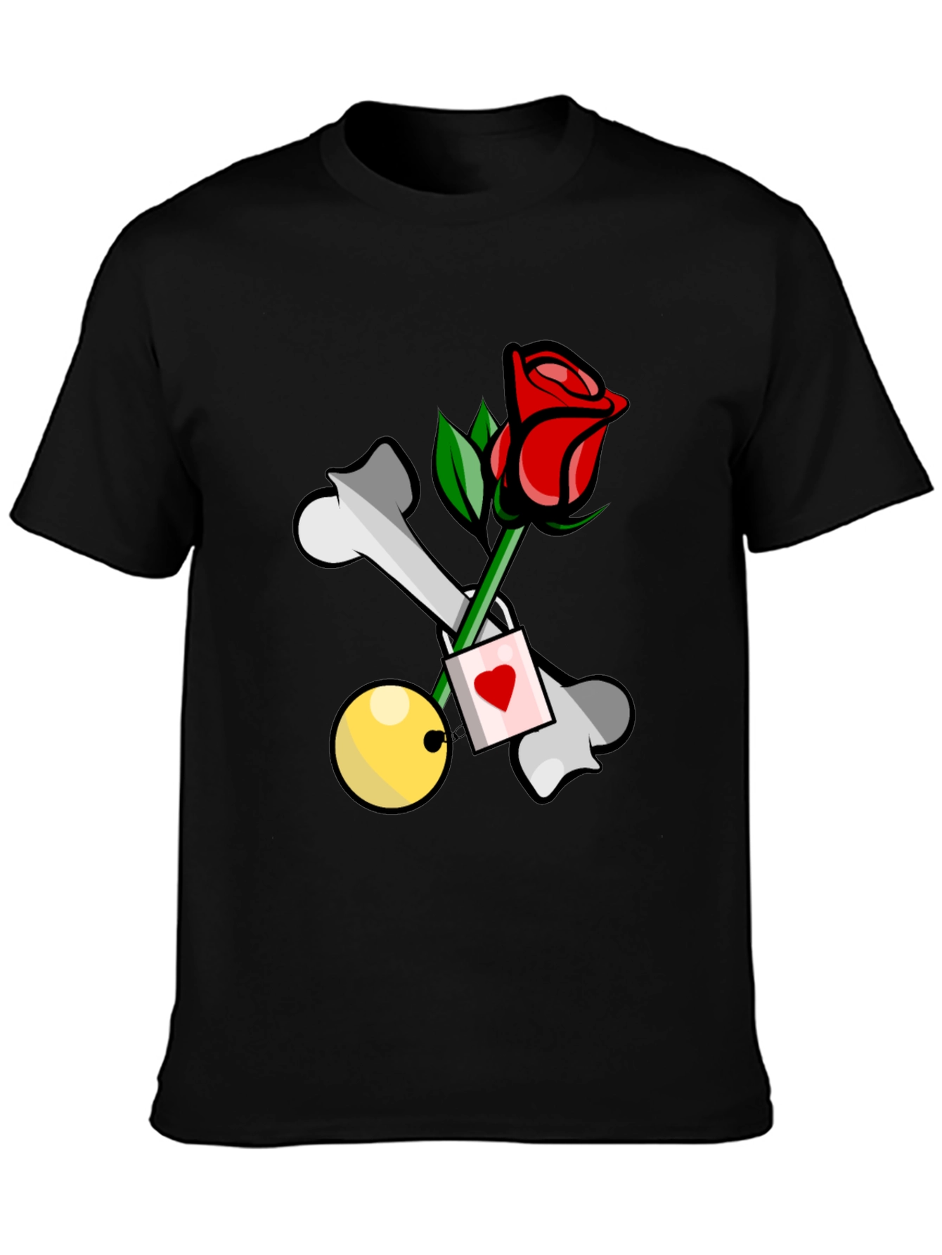 Black Rose & Bones Graphic Tee - Edgy Style view 3