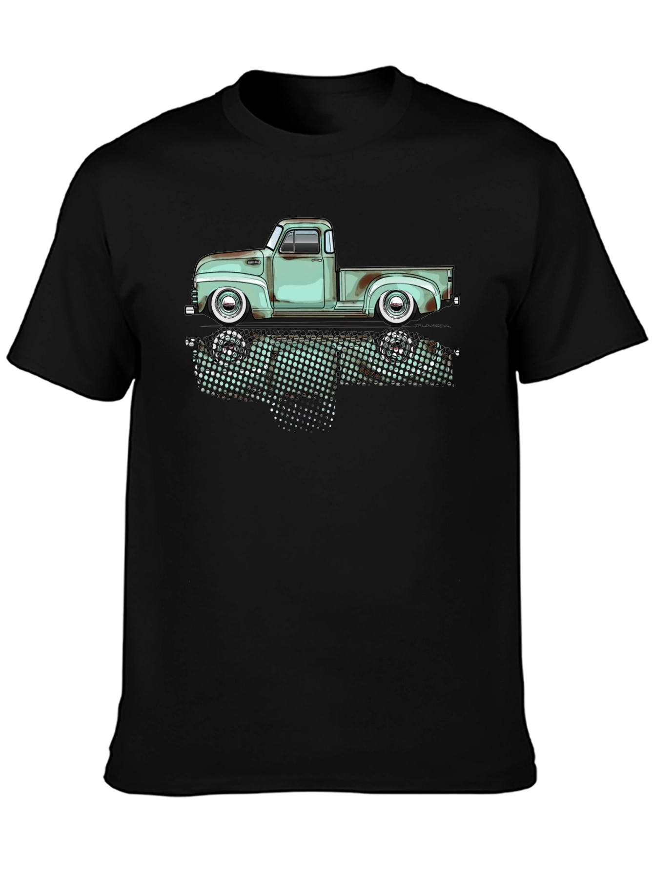 Black Vintage Truck Graphic Tee - Classic Style view 3