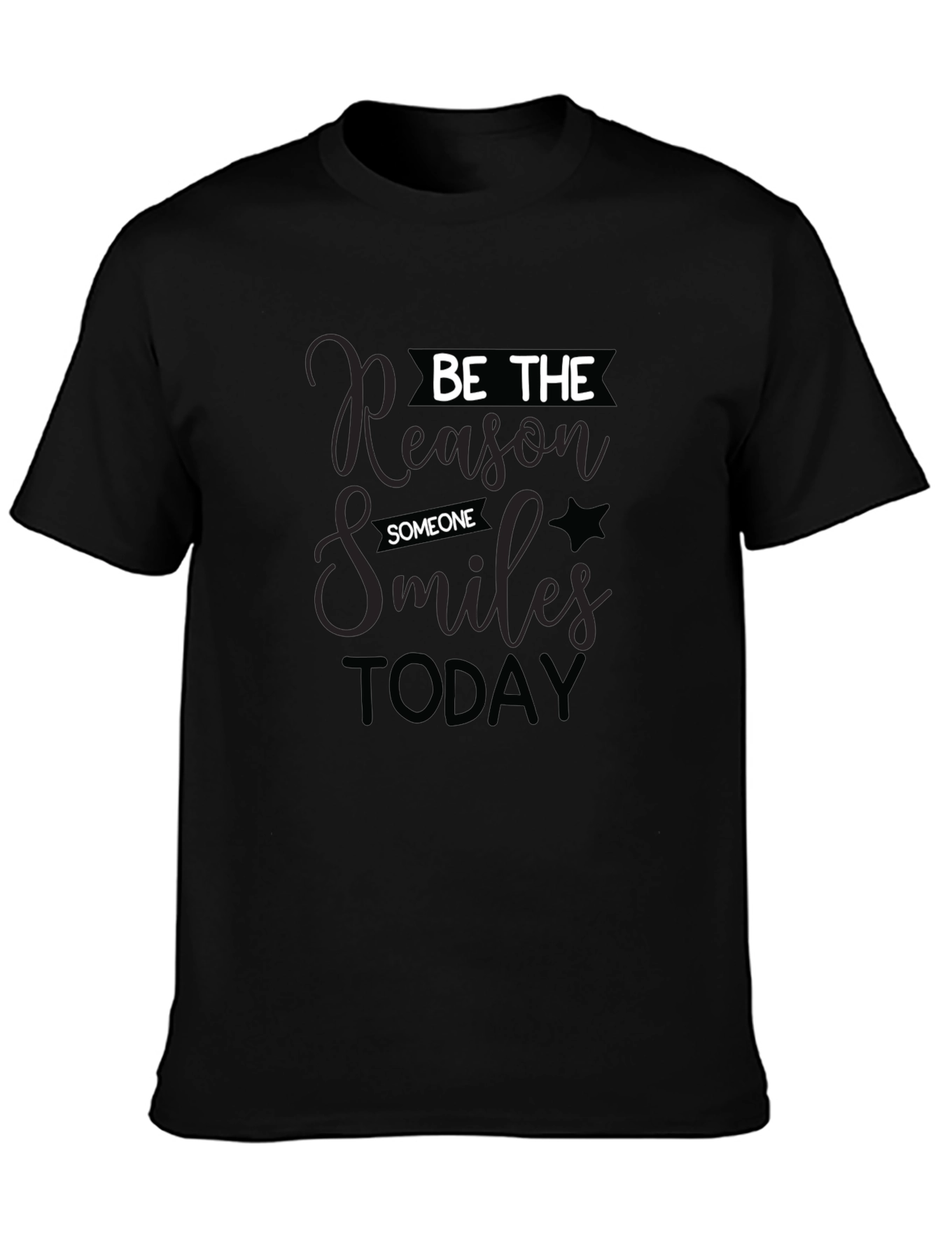 Black Be the Reason Someone Smiles T-Shirt view 3