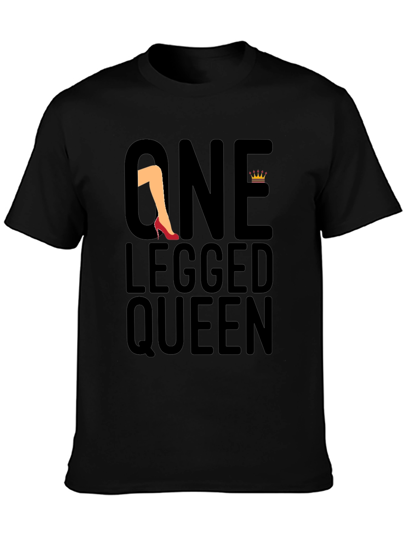 Black One Legged Queen Black Graphic Tee view 3