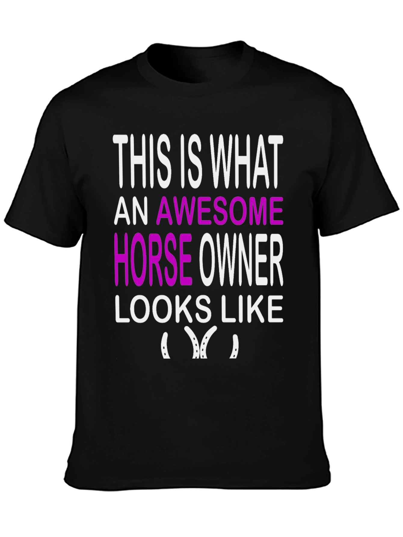 Black Awesome Horse Owner Graphic Tee - Black view 3