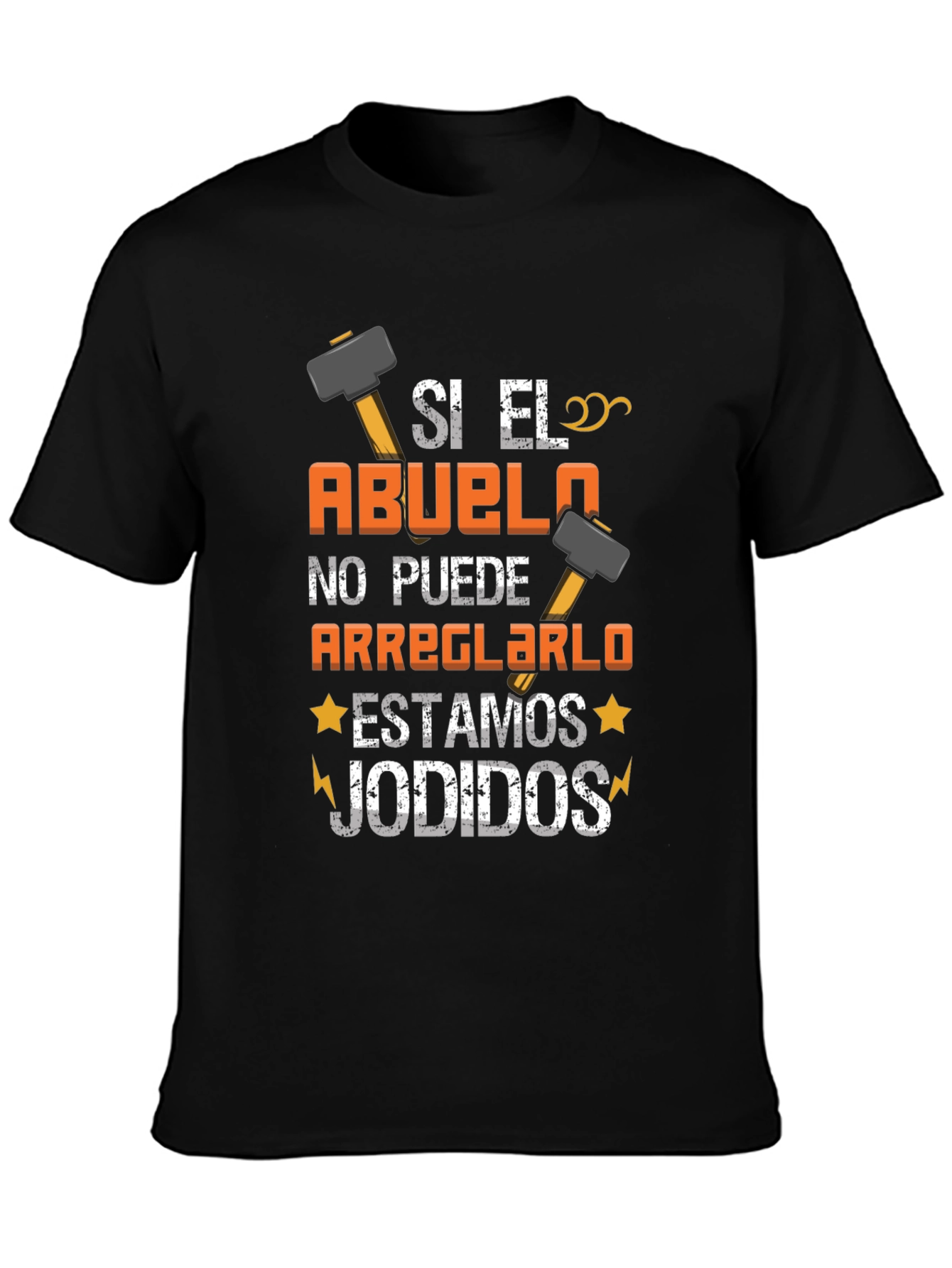 Black Si El Abuelo T-Shirt: Funny Grandpa Fix-It Tee view 3