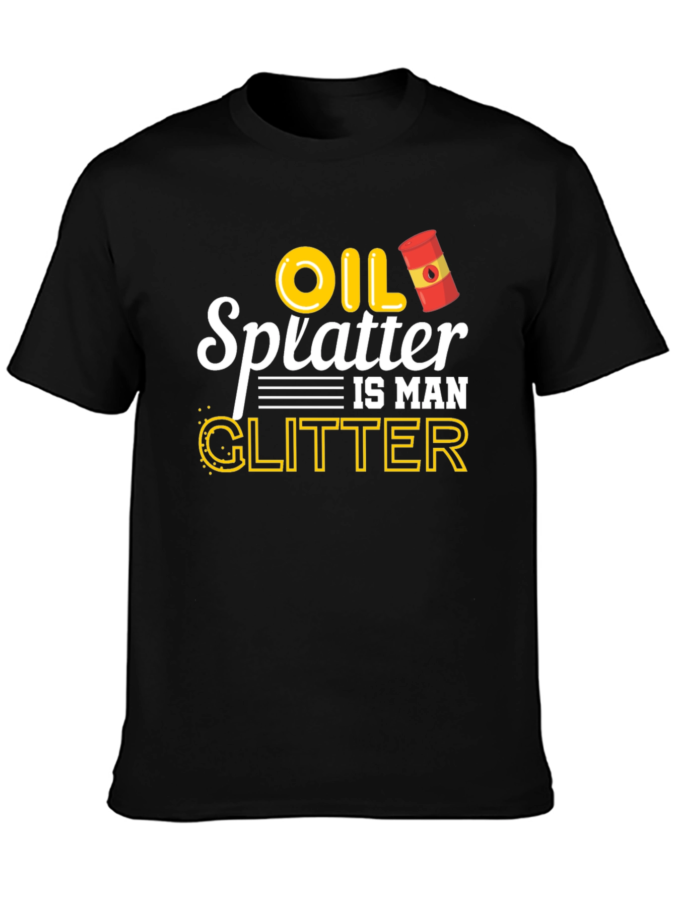 Black Oil Splatter is Man Glitter Graphic T-Shirt view 3