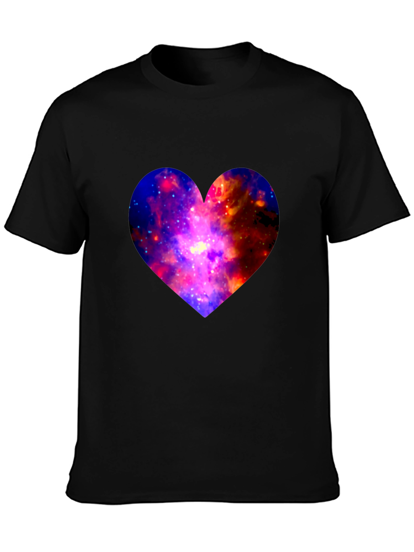 Black Galaxy Heart Graphic Tee - Modern Black T-Shirt view 3