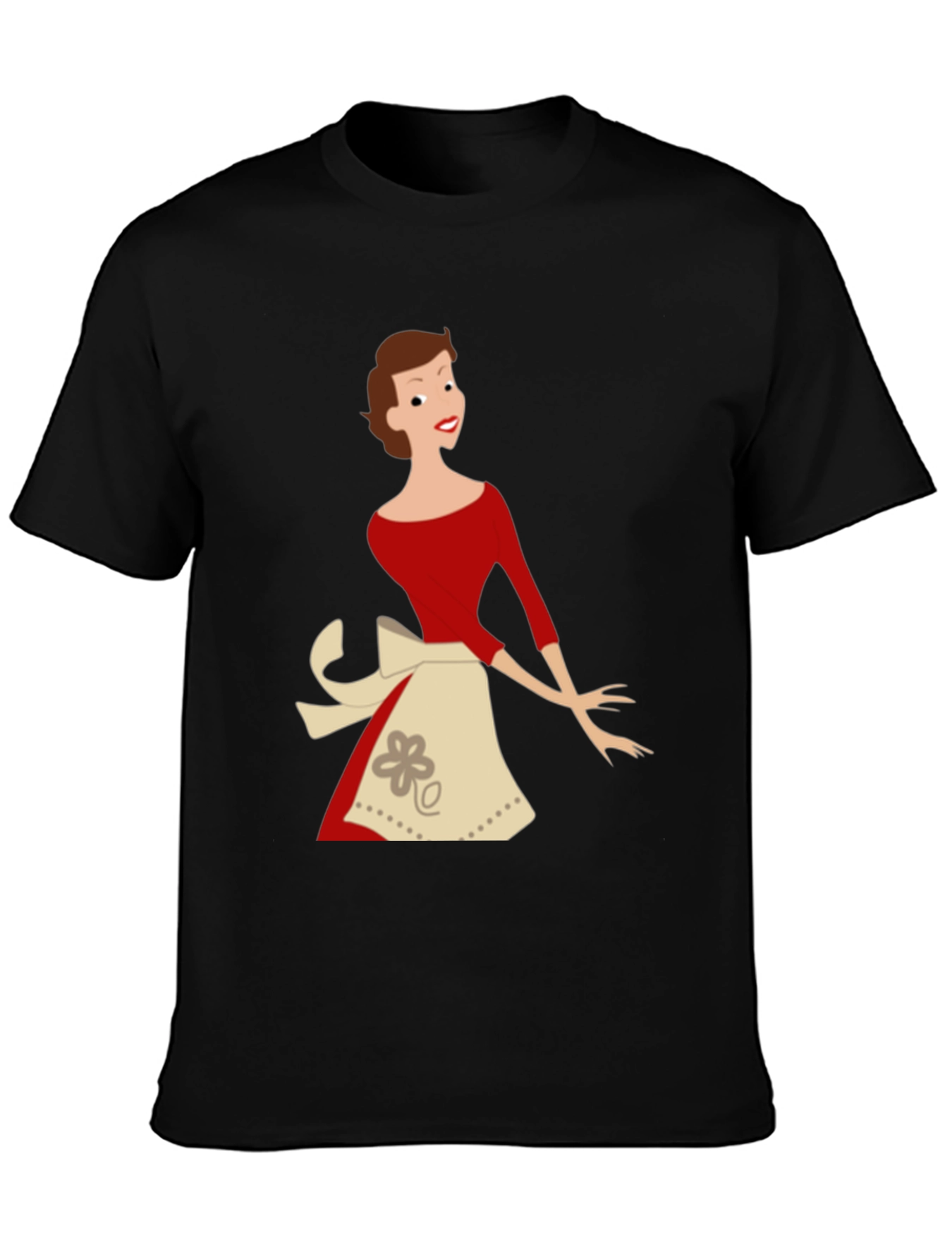 Black Retro Housewife T-Shirt - Black view 3