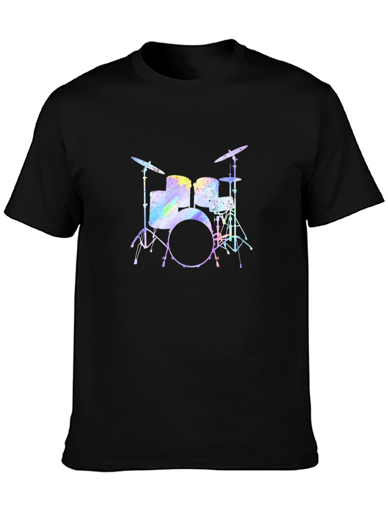 Black Drum Set Graphic T-Shirt - Music Lover Tee view 3