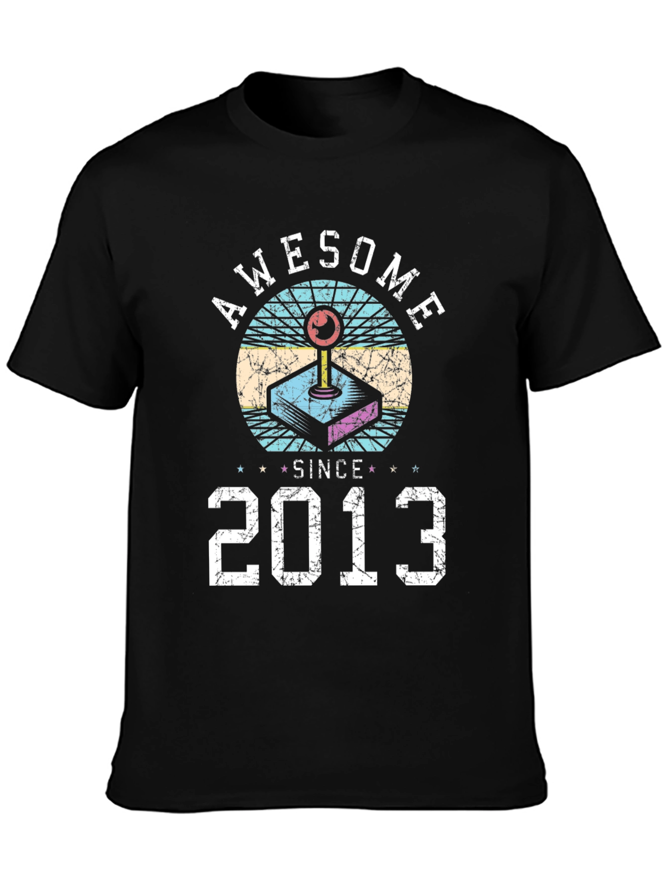 Black Awesome Since 2013 Gamer T-Shirt view 3