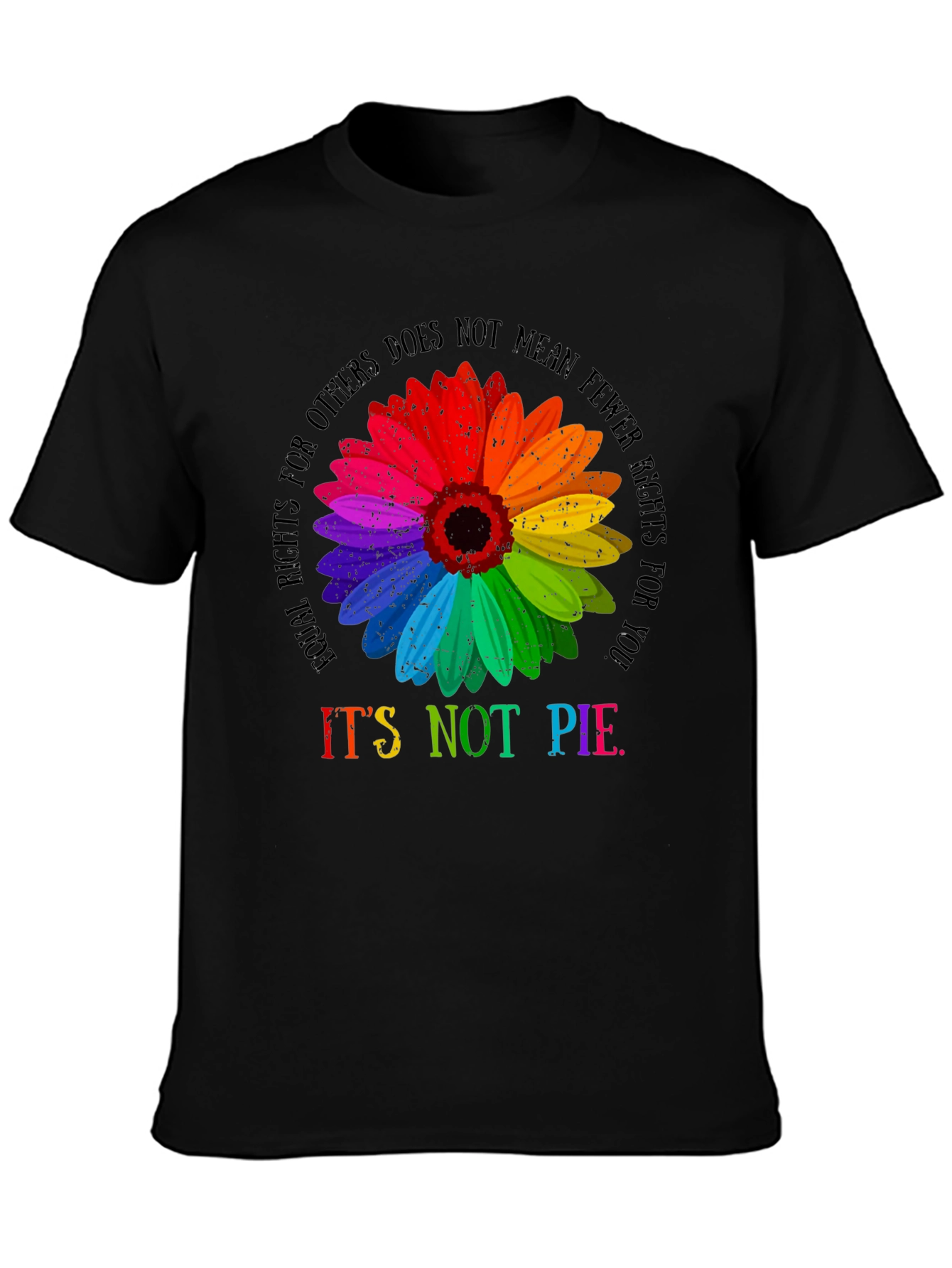 Black LGBTQ+ Rights Equality Sunflower Graphic Tee view 3