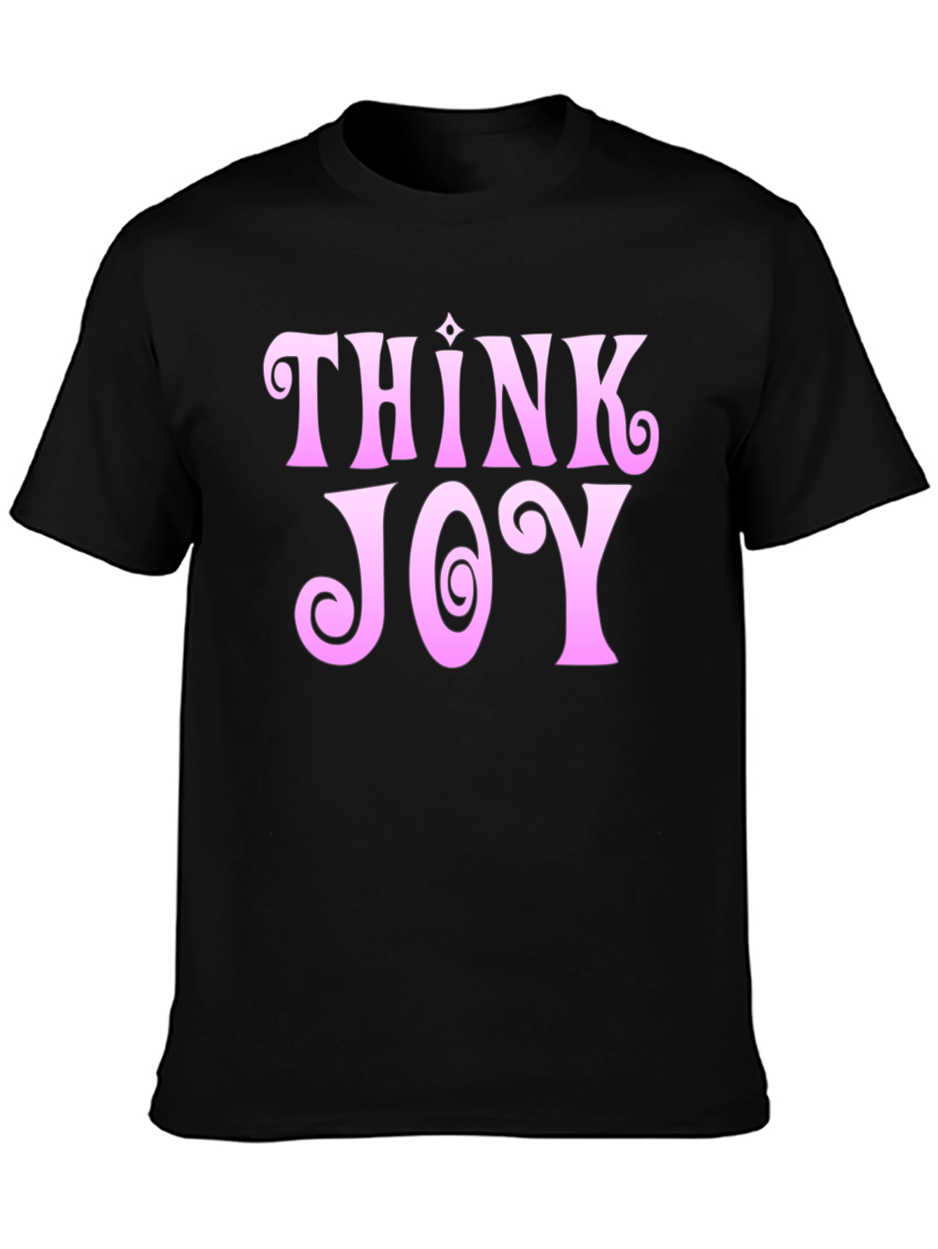 Black Think Joy Graphic Tee - Fun Positive Vibes T-Shirt view 3