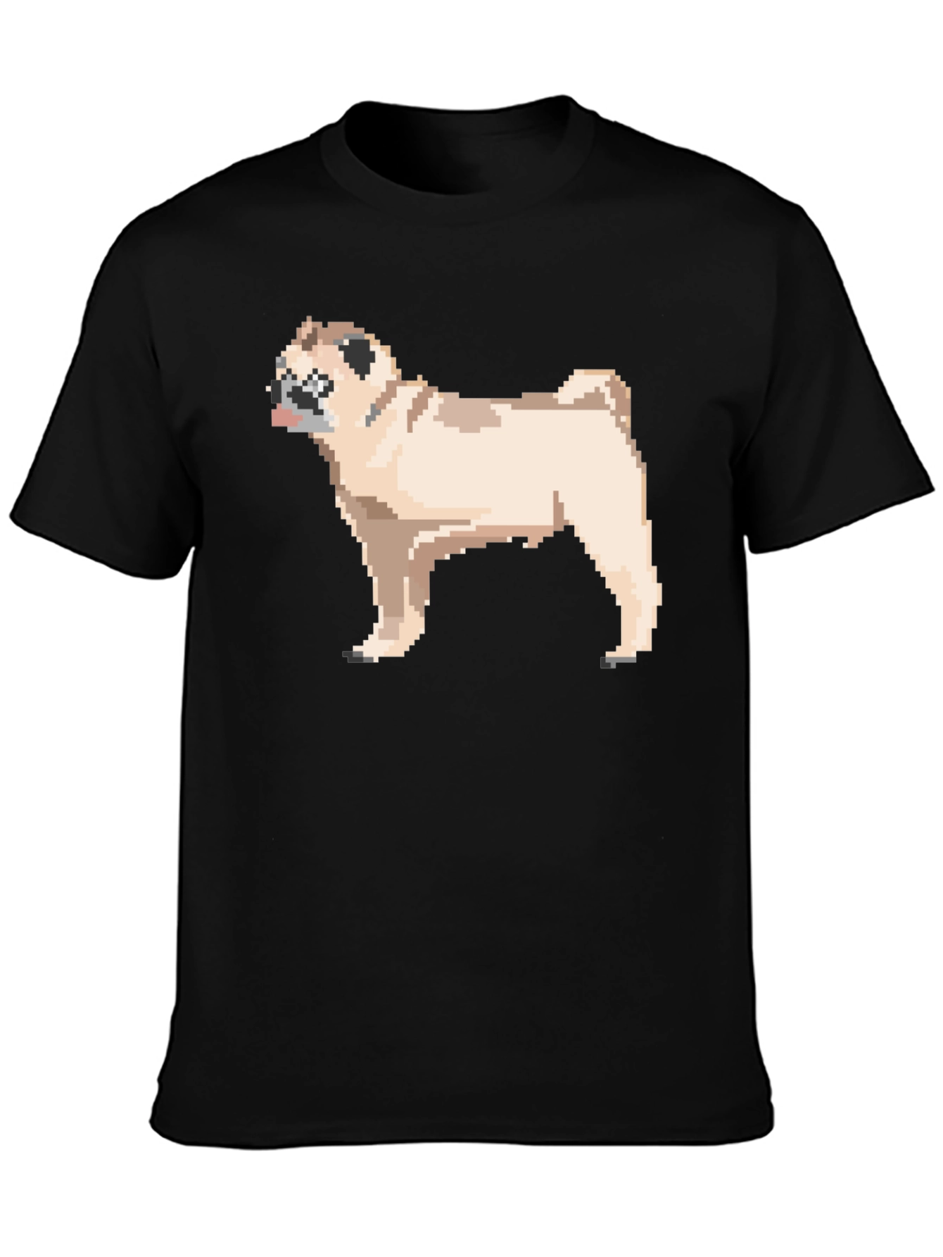 Black Pixel Pug T-Shirt - Retro Dog Lover Tee view 3