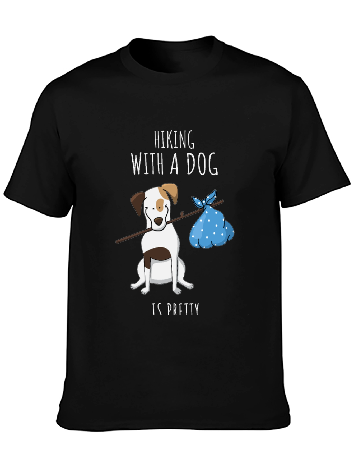 Black Hiking with a Dog Graphic Tee view 3