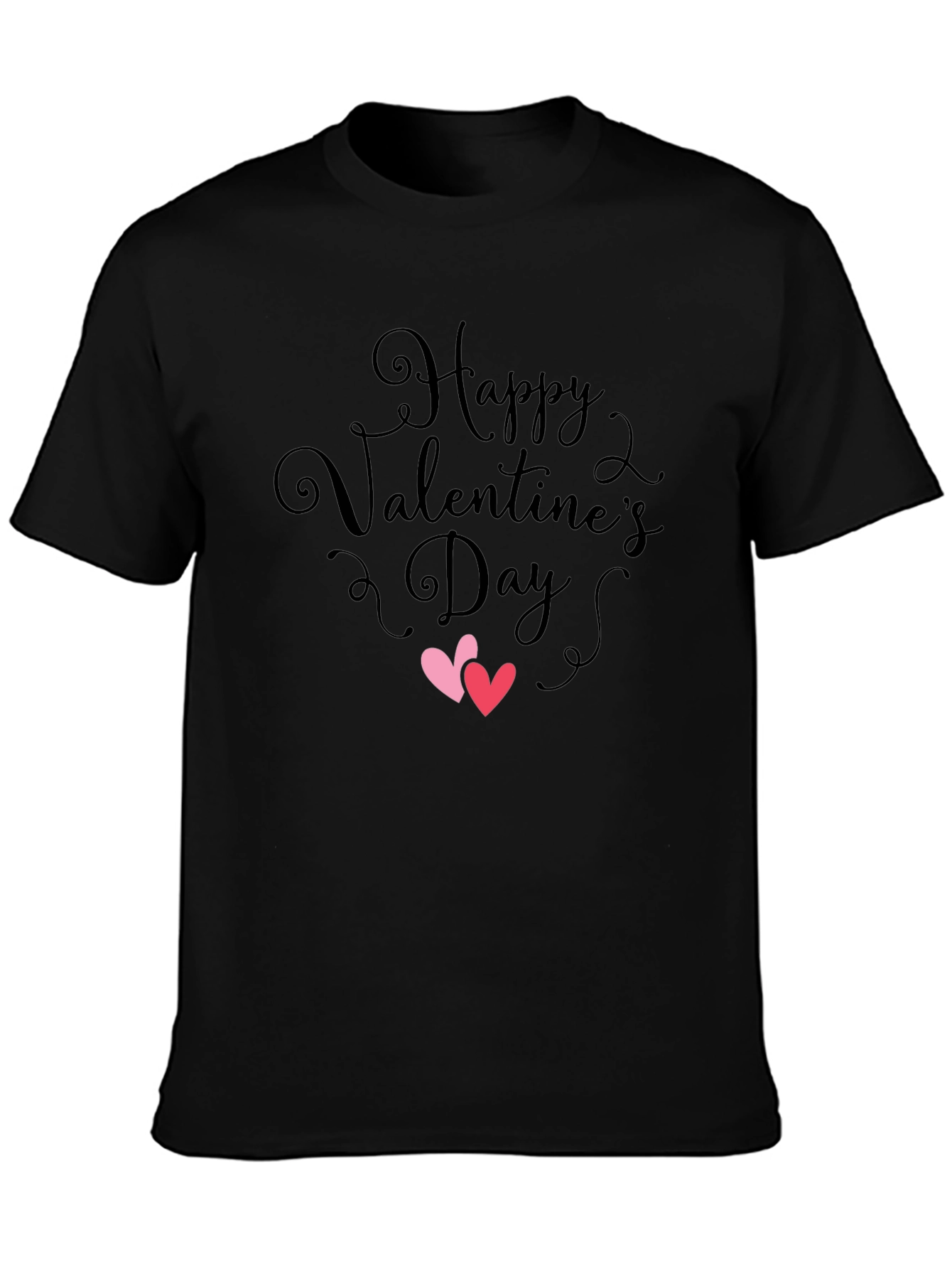 Black Valentine's Day Heart Graphic T-Shirt view 3