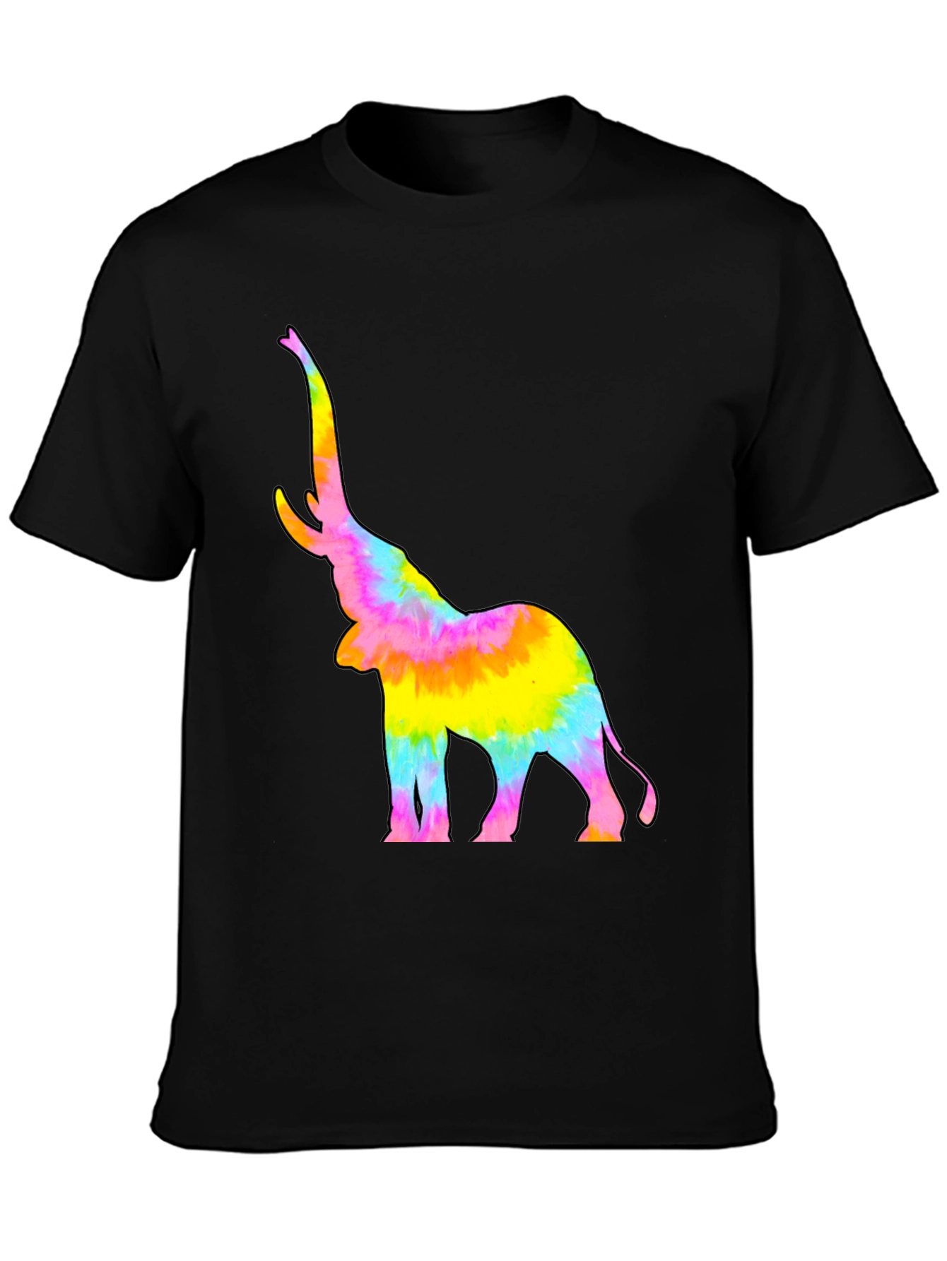 Black Tie-Dye Elephant Graphic Tee view 3