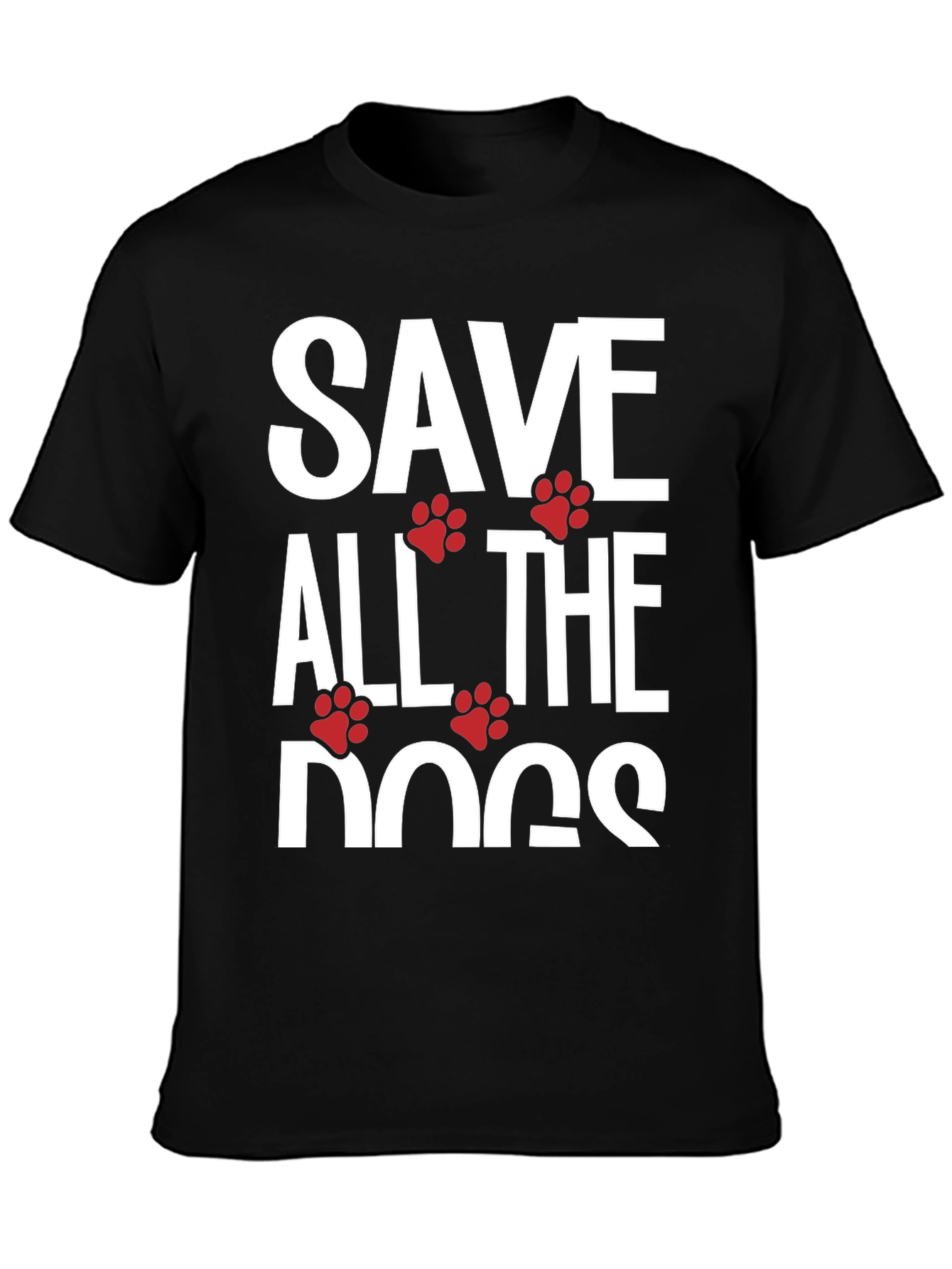 Black Save All The Dogs T-Shirt - Animal Lover Tee view 3