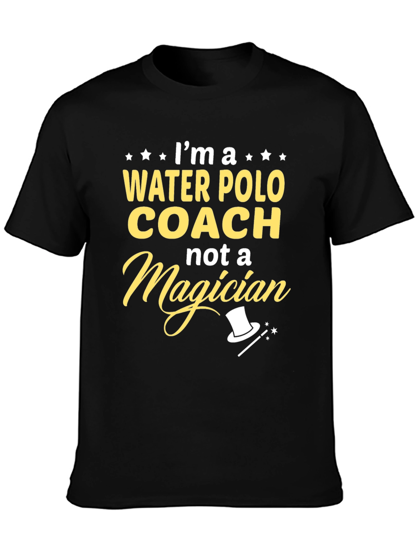 Black Water Polo Coach T-Shirt - Not a Magician Tee view 3