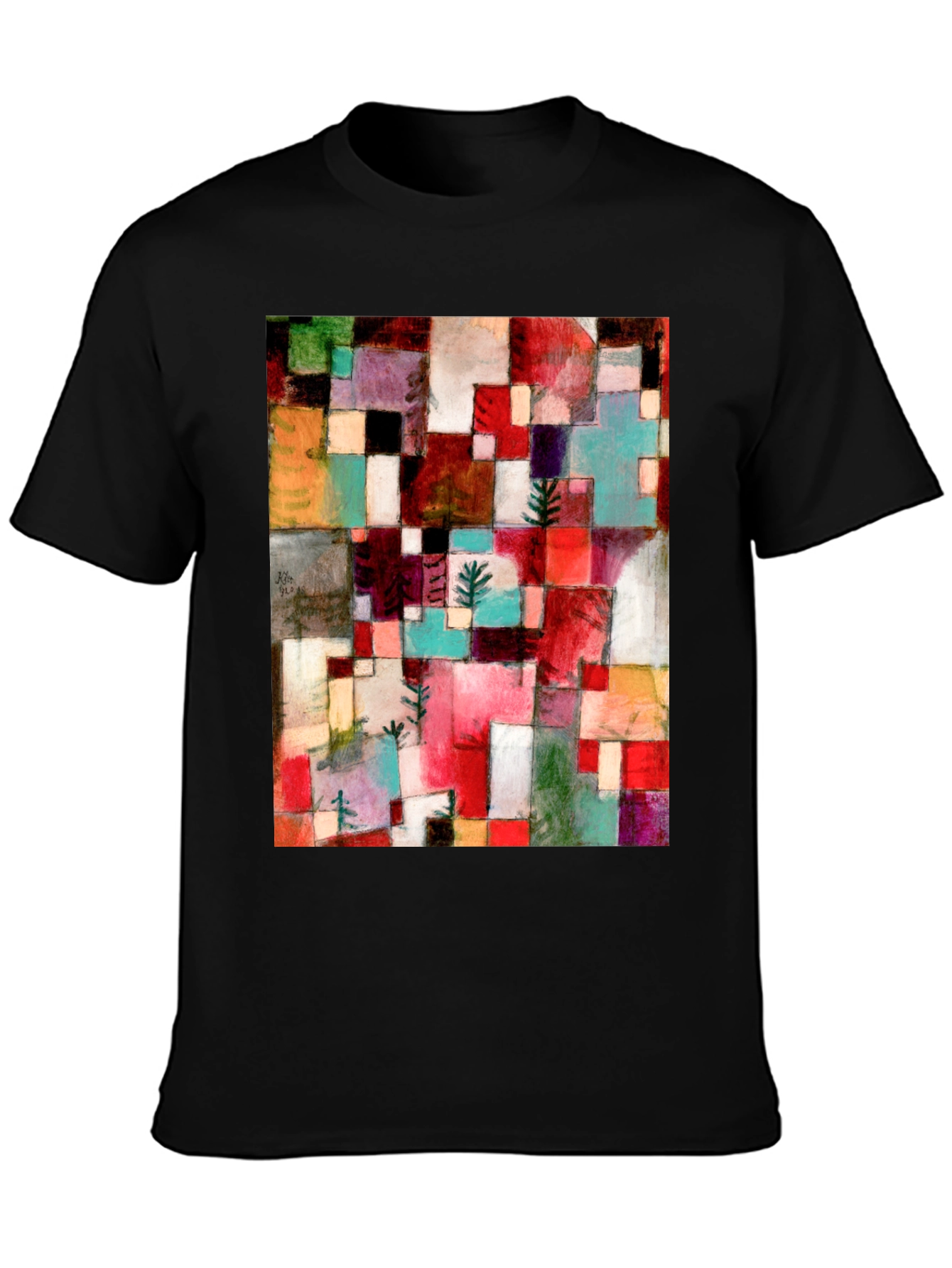 Black Abstract Art T-Shirt: Geometric Design view 3