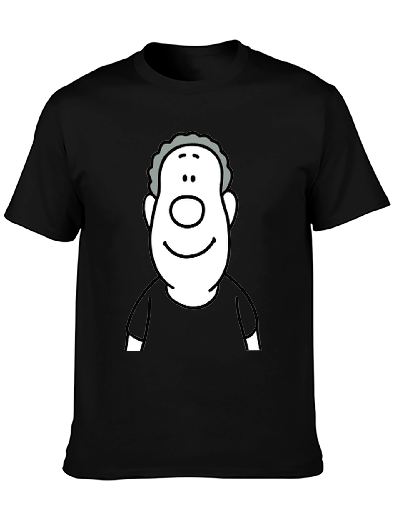 Black Cartoon Face Graphic Black T-Shirt view 3