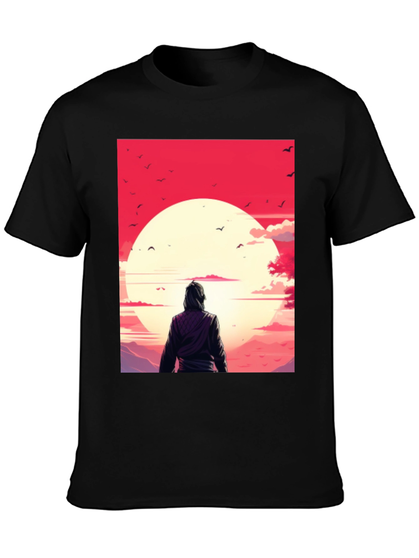 Black Sunset Graphic Tee - Black Casual T-Shirt view 3
