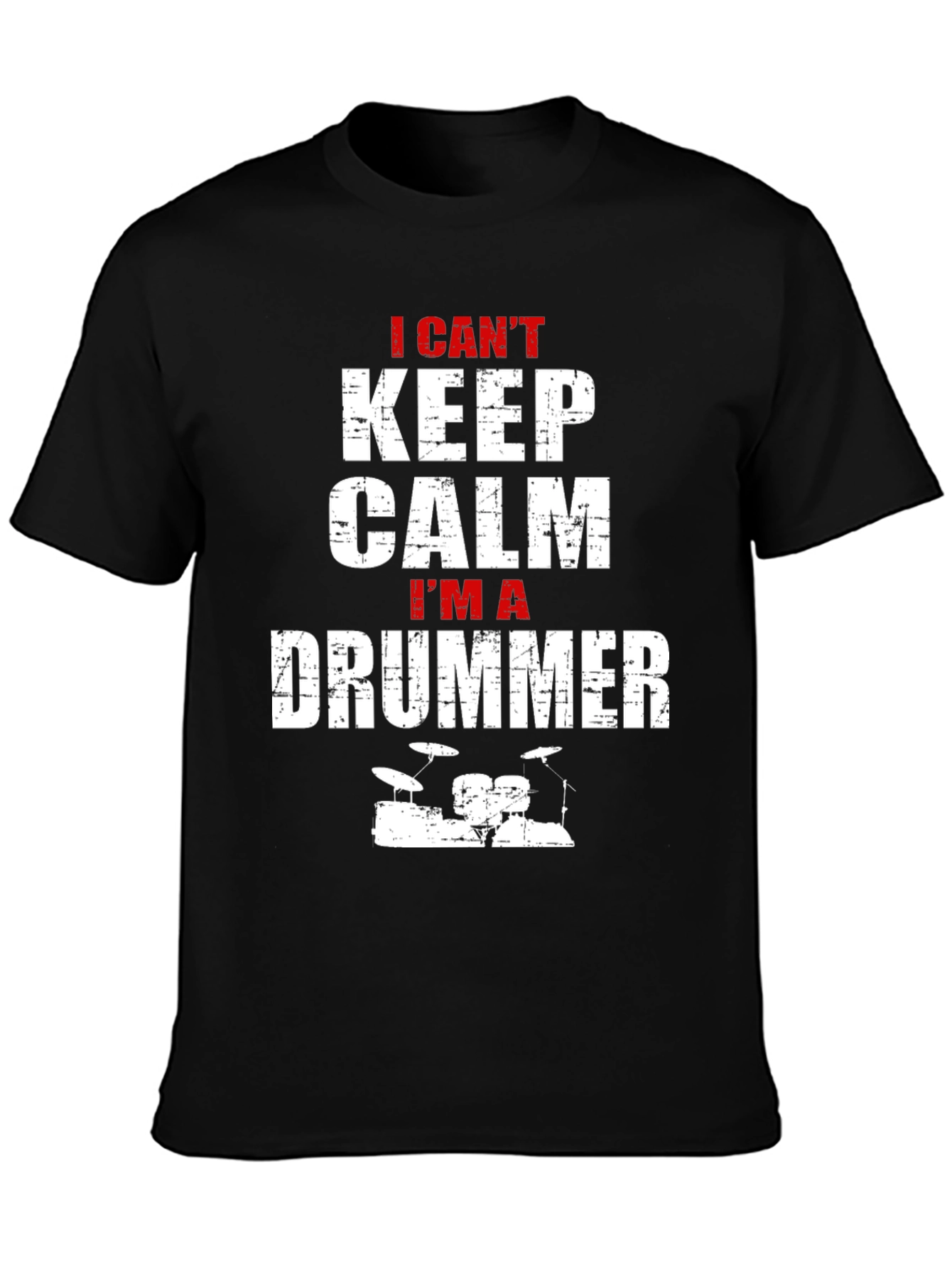 Black I Can't Keep Calm I'm A Drummer T-Shirt view 3