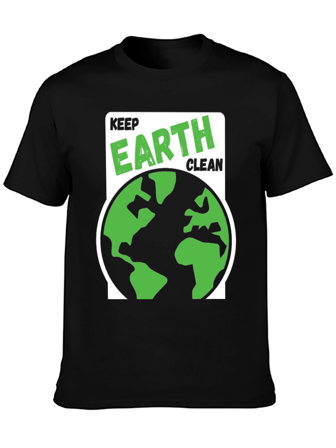 Black Keep Earth Clean Graphic T-Shirt view 3