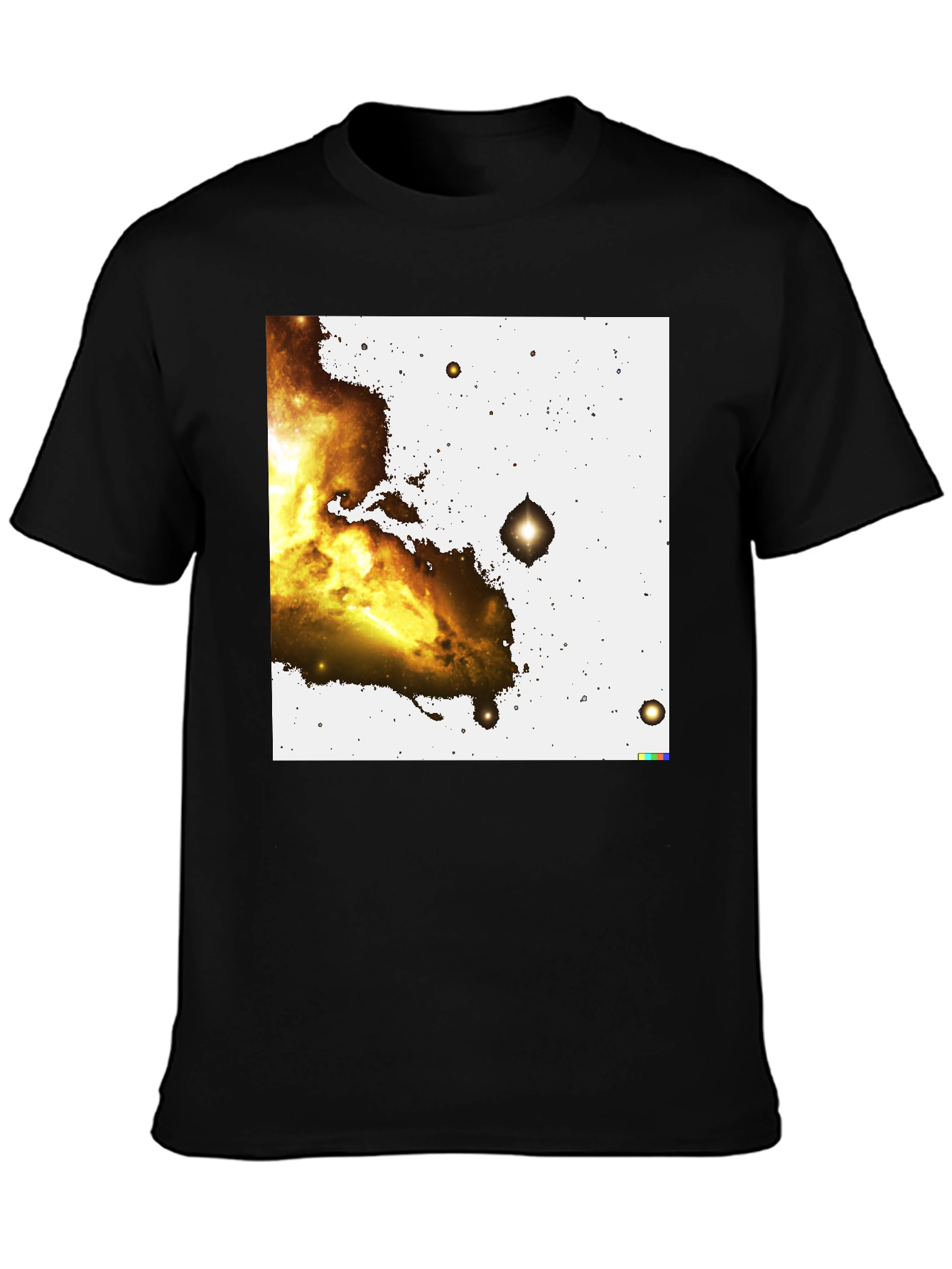 Black Nebula Print Black T-Shirt view 3