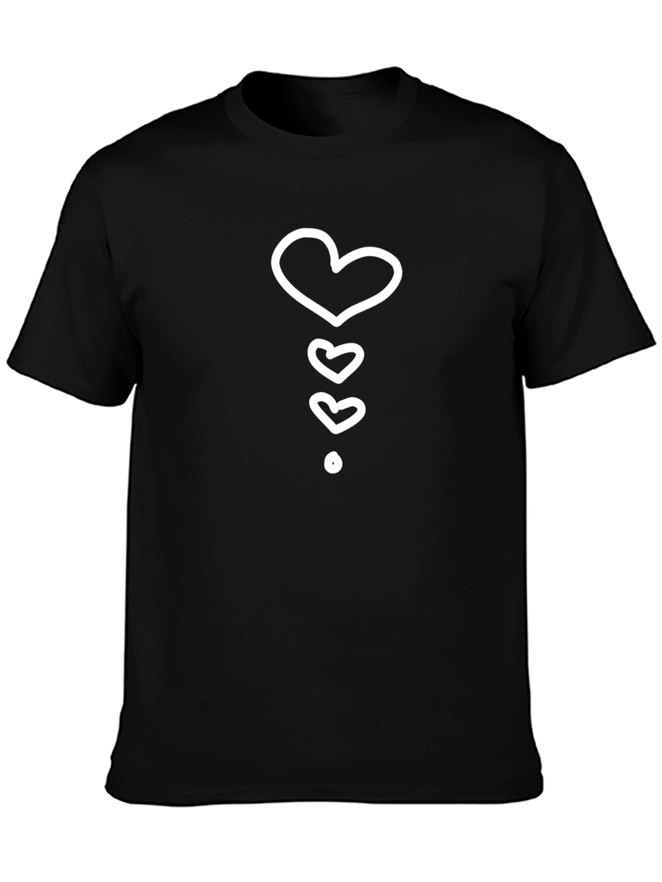 Black Heart Graphic Tee - Modern Casual T-Shirt view 3