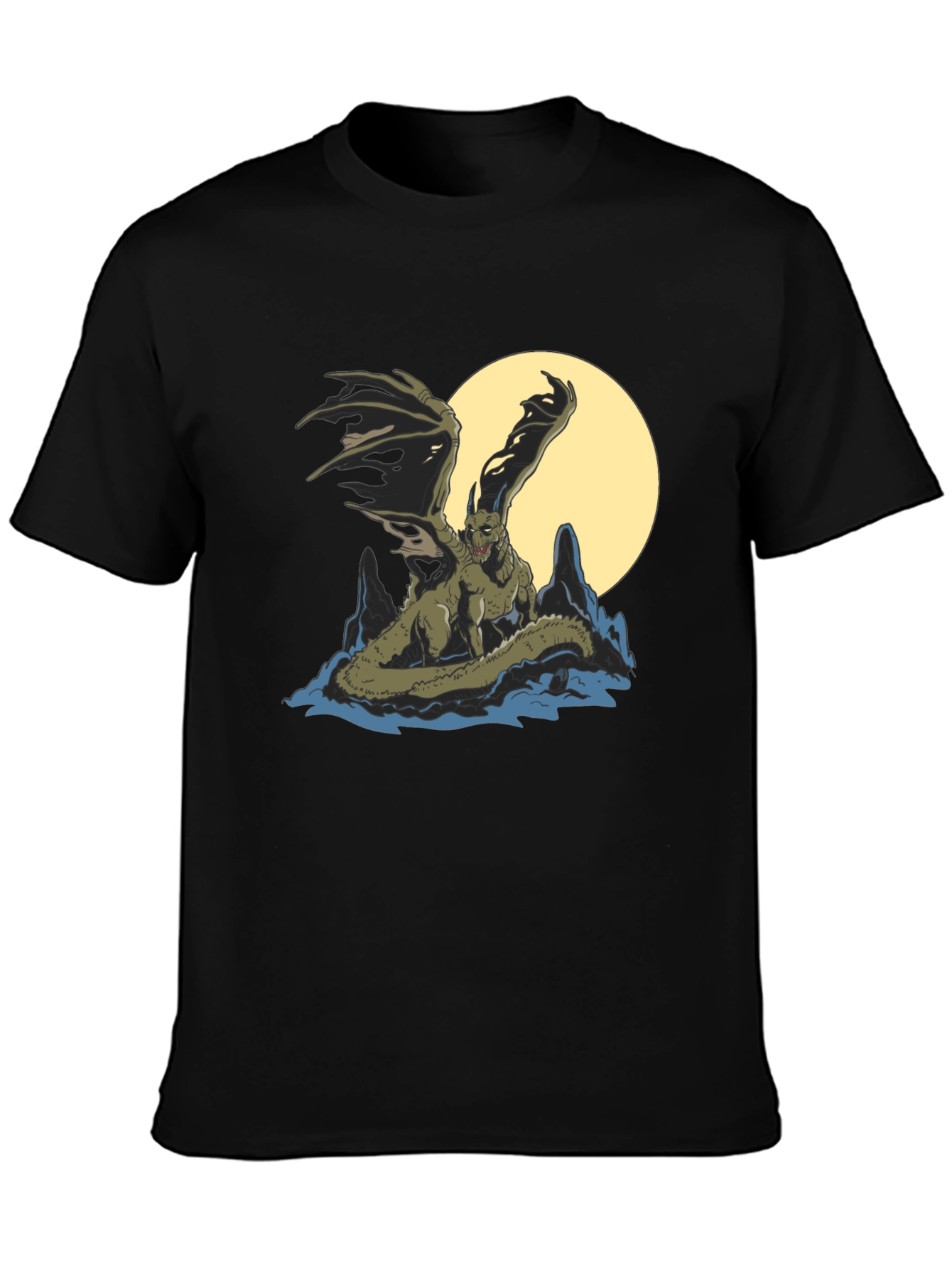 Black Dragon T-Shirt - Mythical Creature Graphic Tee view 3