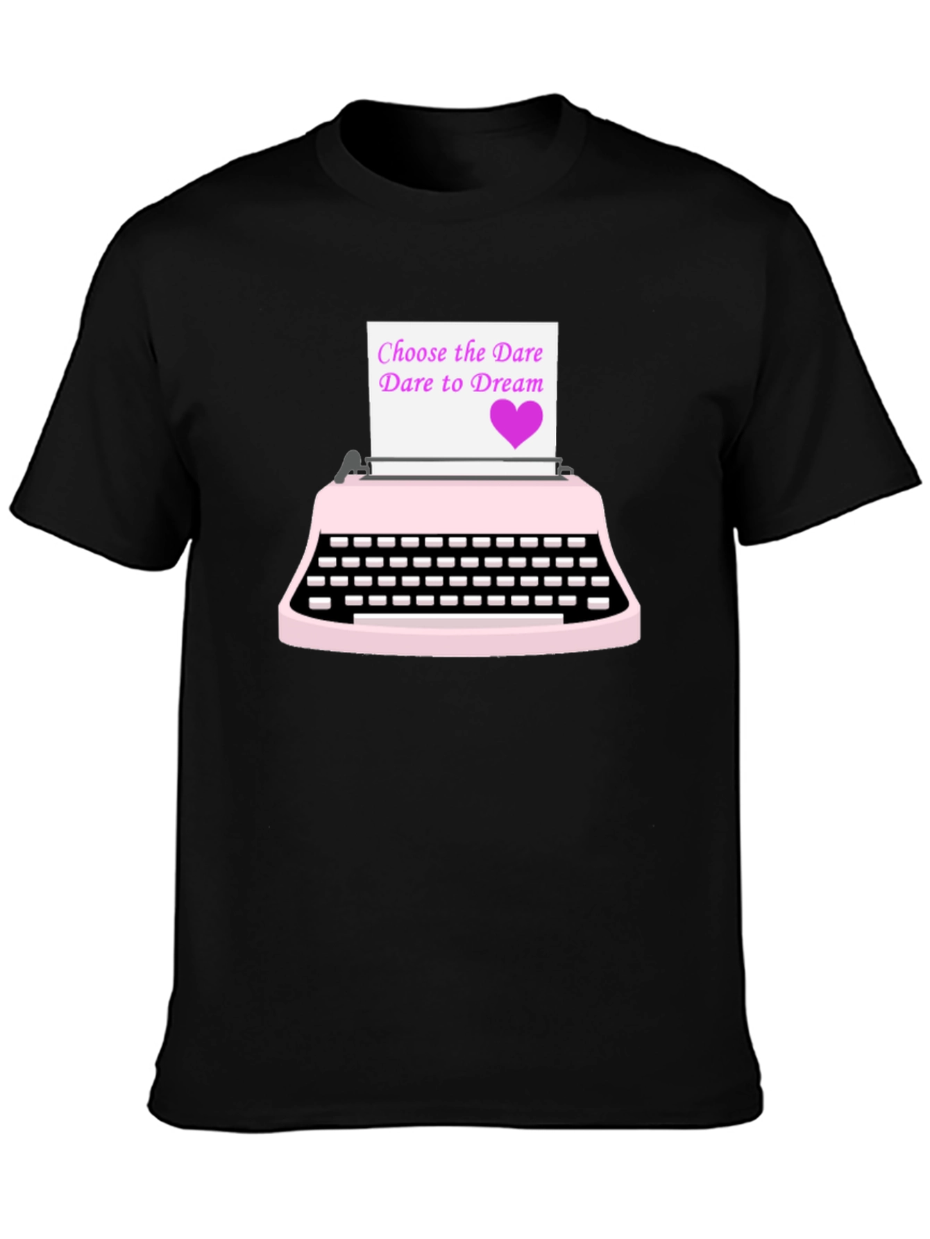 Black Dream Big T-Shirt: Vintage Typewriter Design view 3