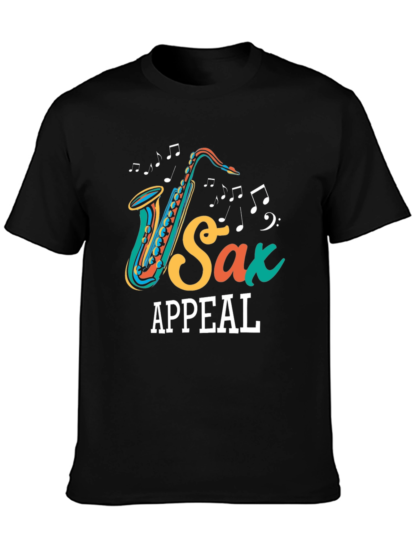 Black Sax Appeal Graphic Tee - Music Lover's T-Shirt view 3