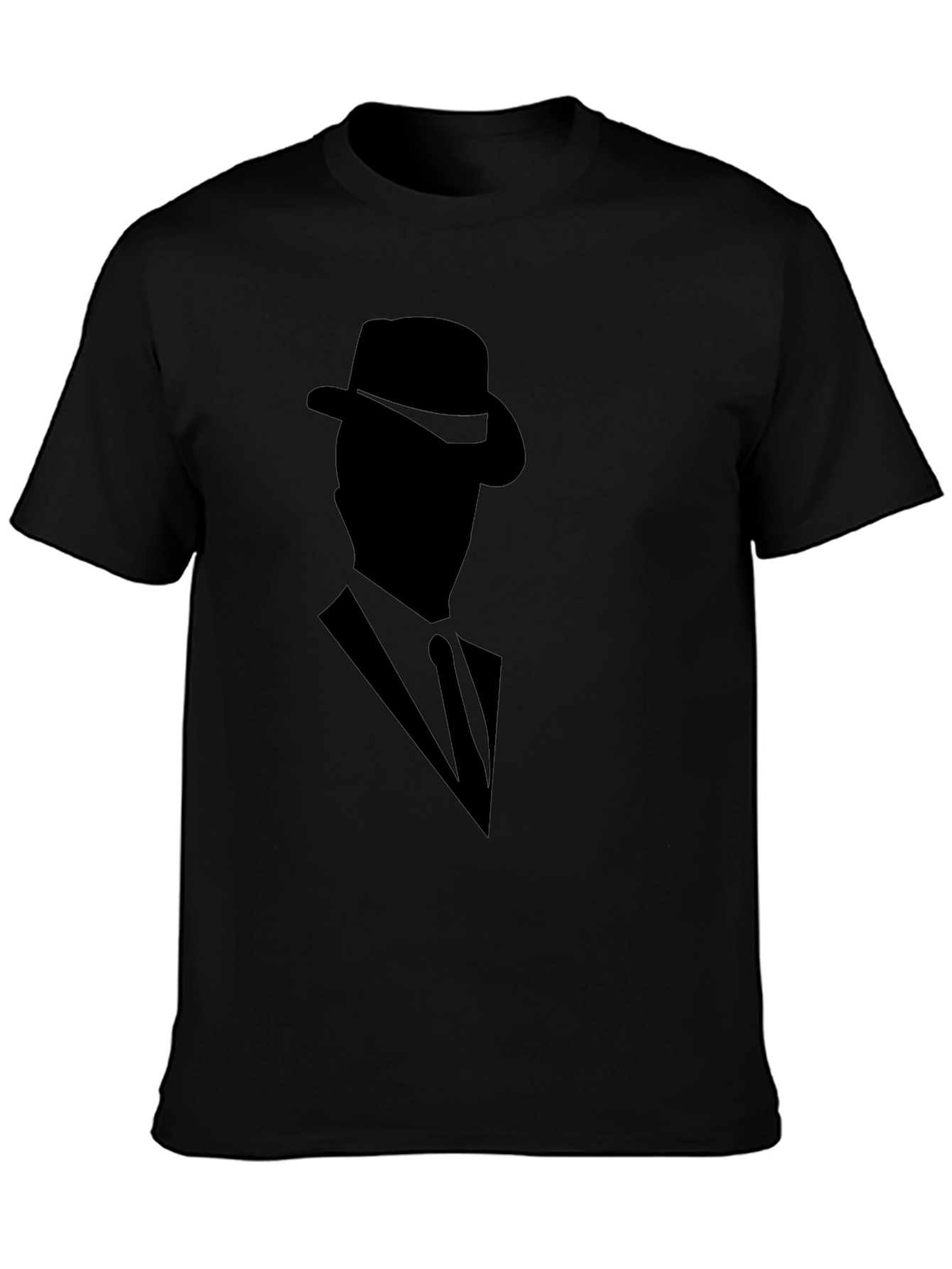 Black Mysterious Man Silhouette T-Shirt view 3