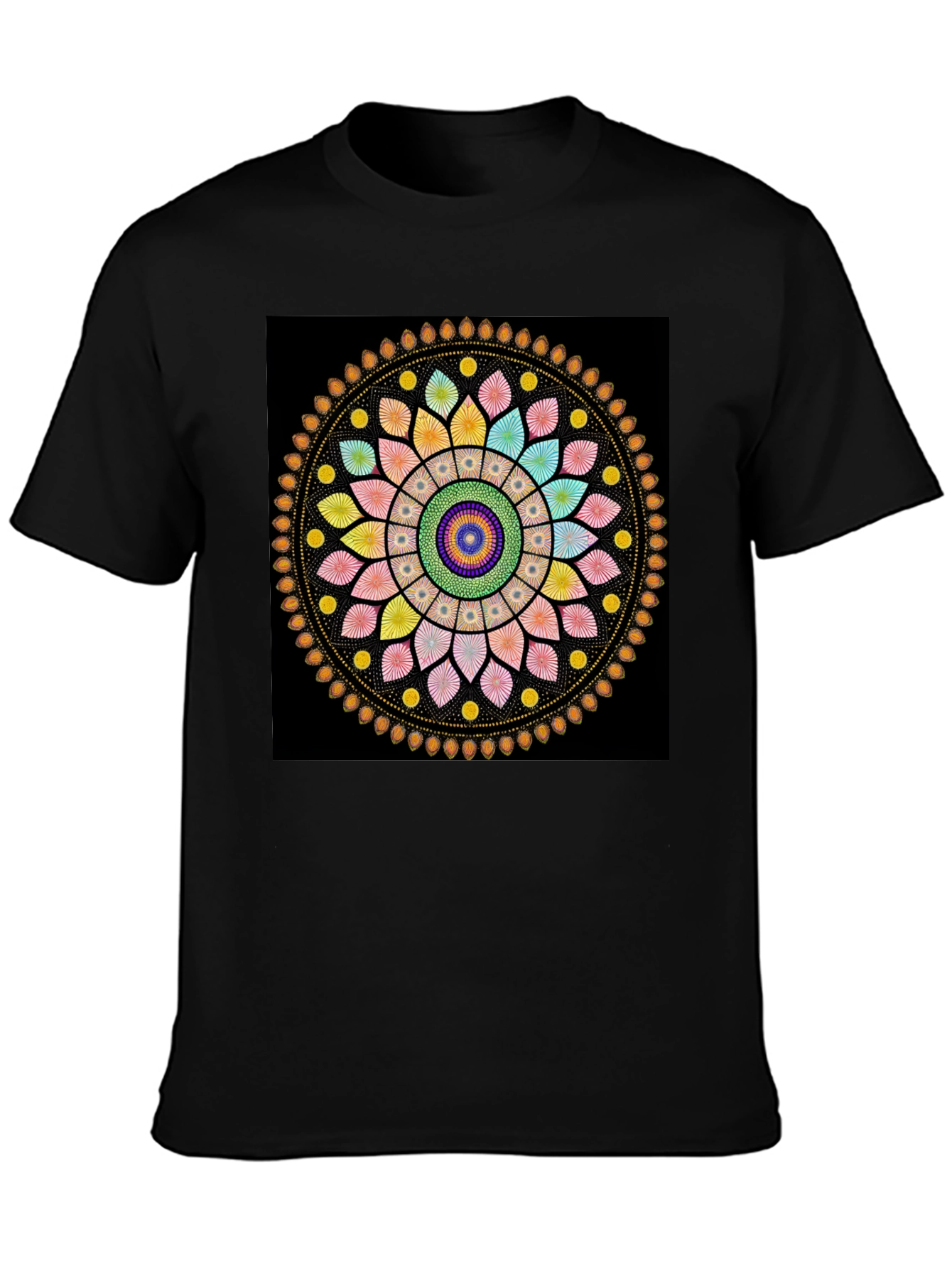 Black Mandala T-Shirt - Vibrant Graphic Tee view 3