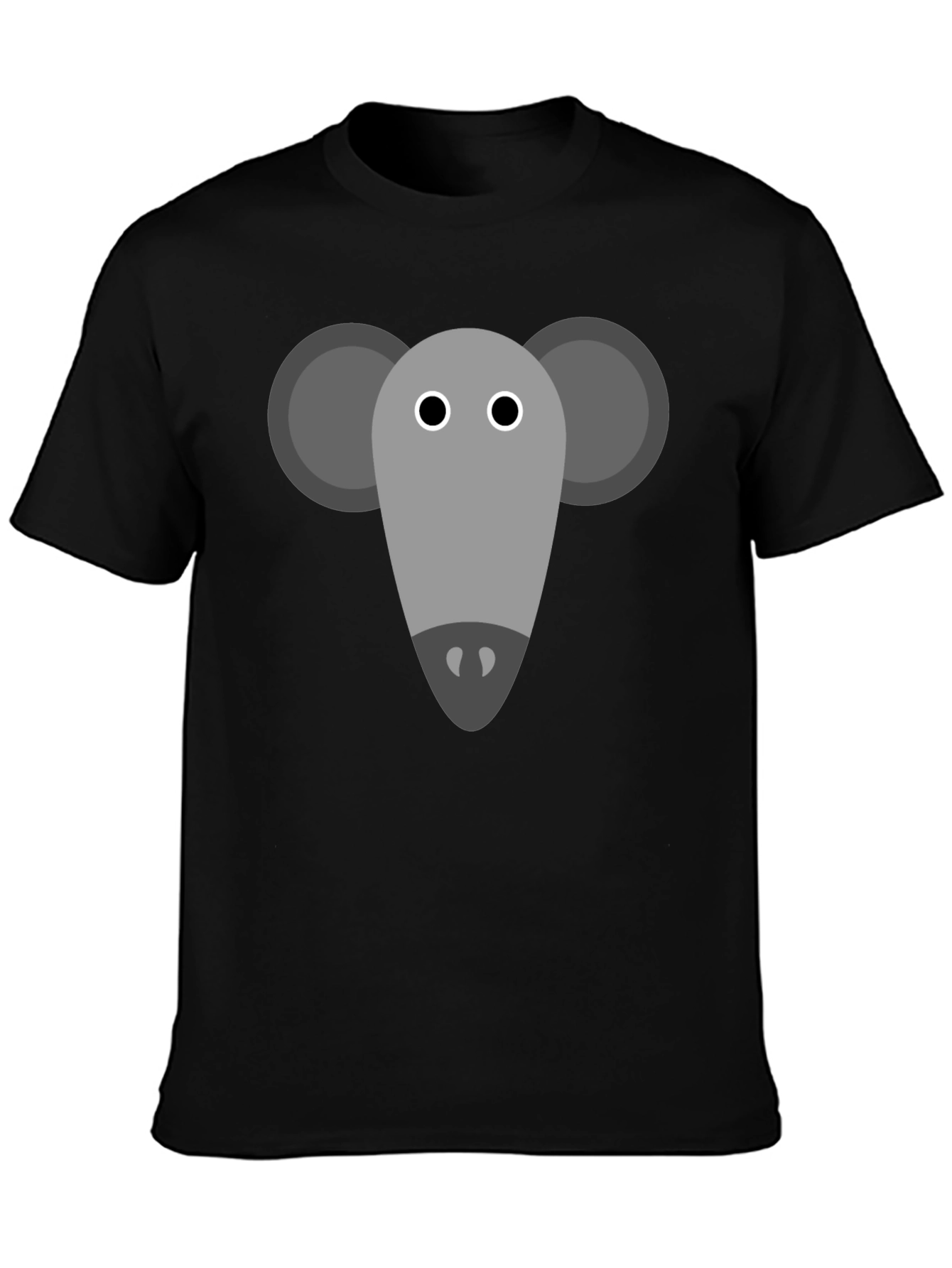 Black Mouse Graphic Tee - Black Cotton Casual Shirt view 3