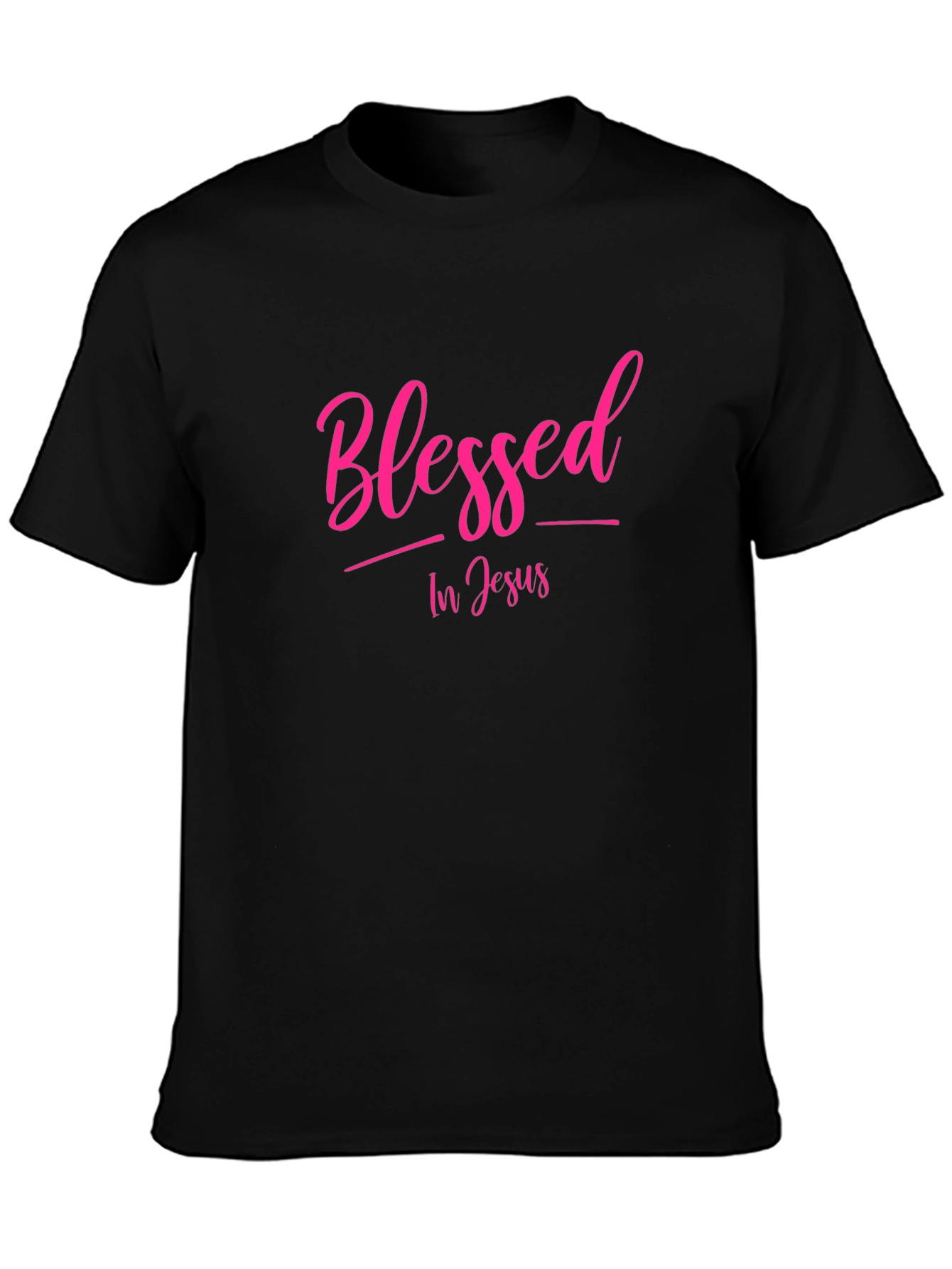 Black Blessed In Jesus Black T-Shirt view 3