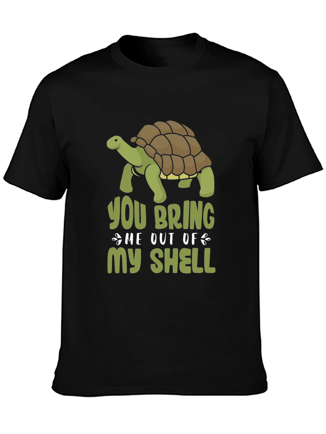 Black You Bring Me Out of My Shell Turtle Graphic Tee view 3