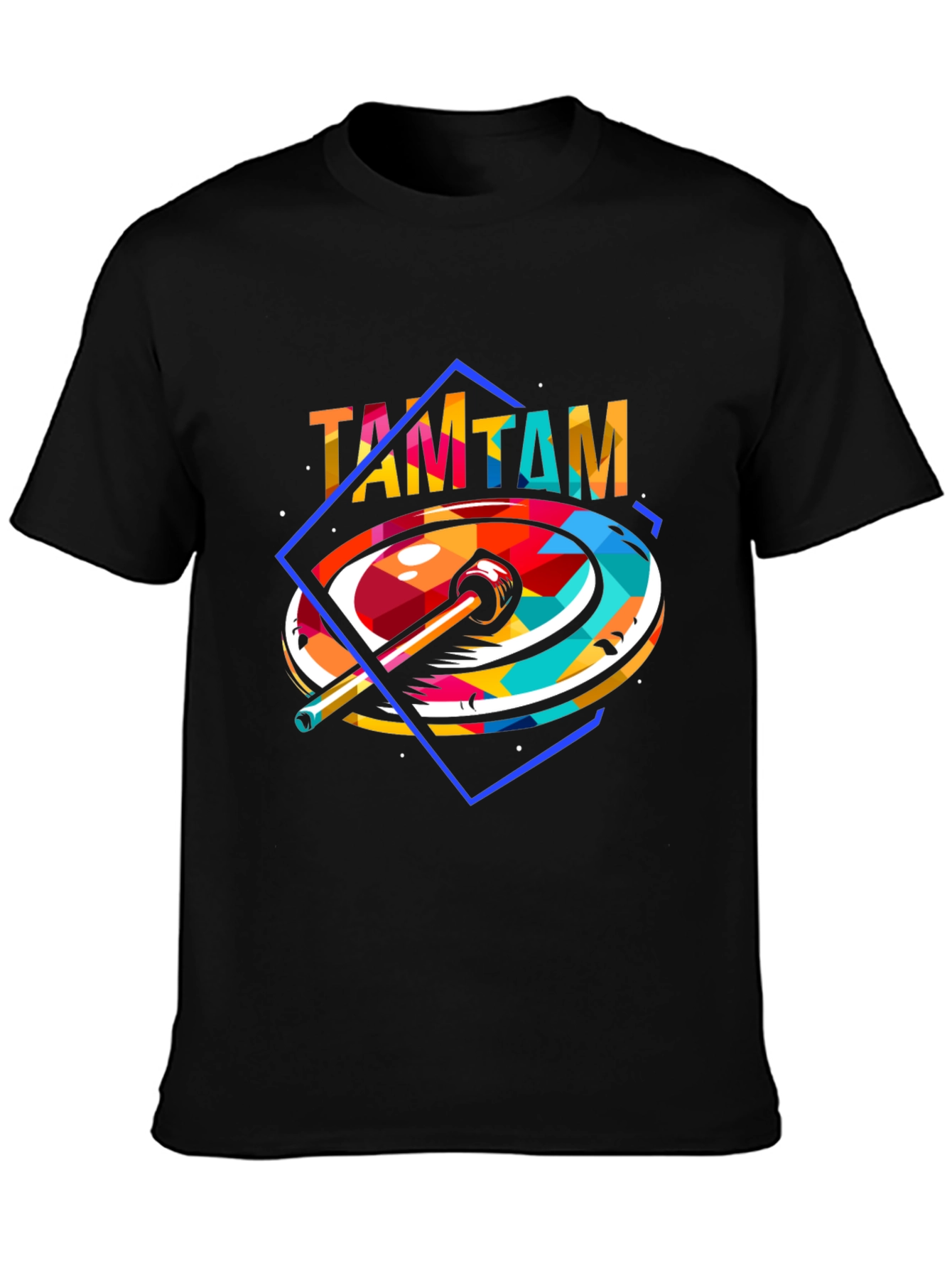 Black Abstract TAMTAM Graphic T-Shirt view 3