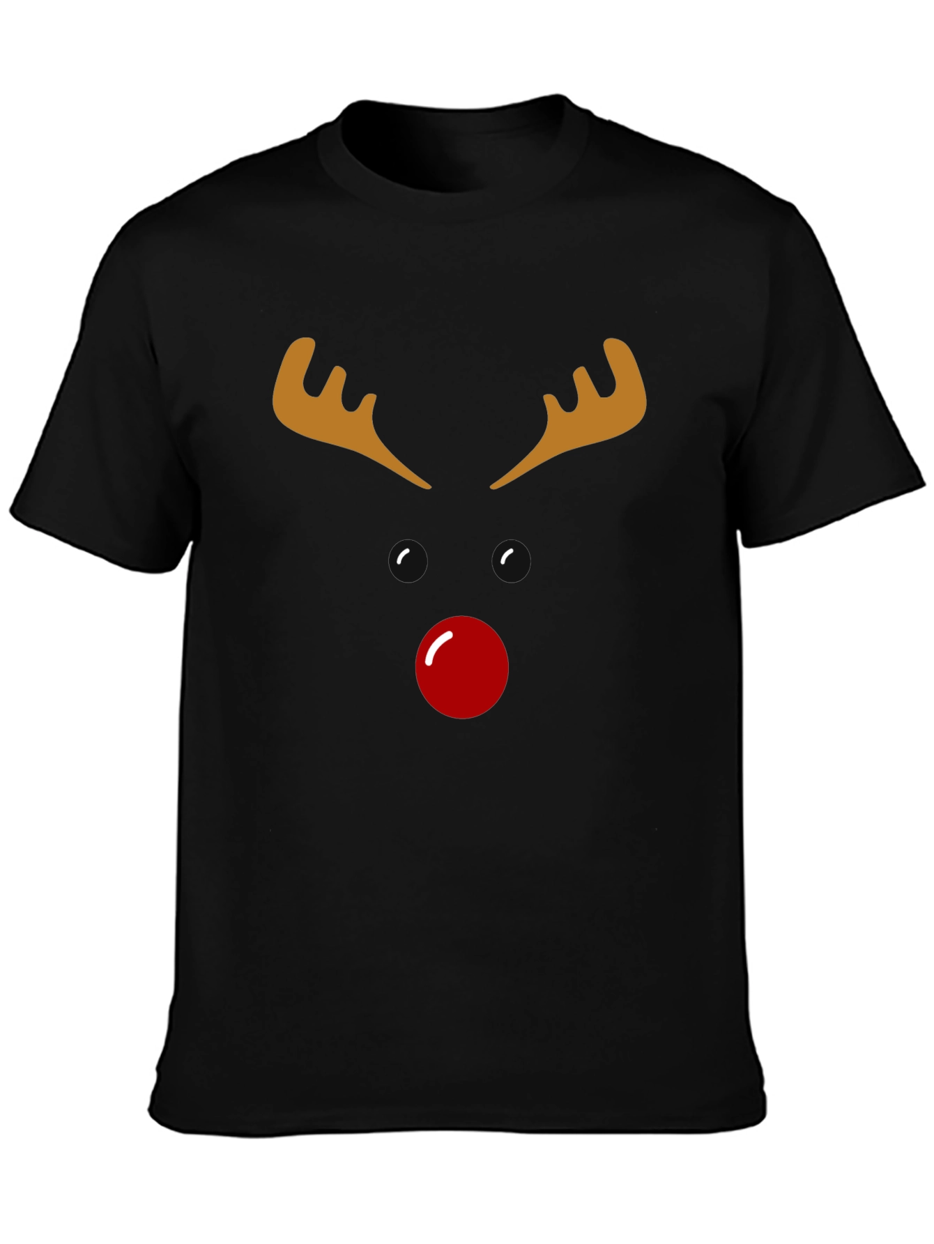 Black Reindeer Face Graphic Tee - Holiday Cheer! view 3