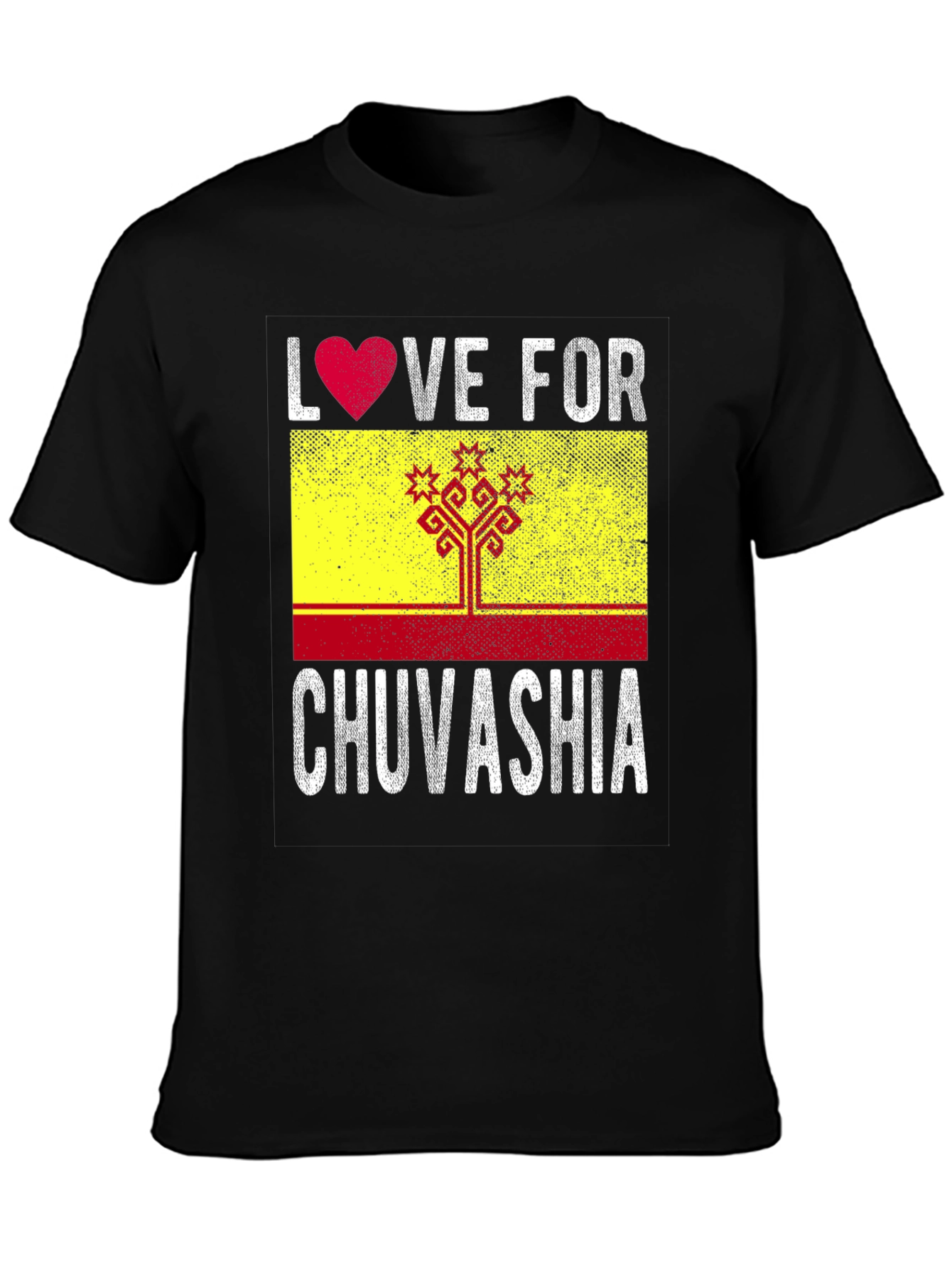 Black Love for Chuvashia T-Shirt - Flag Graphic Tee view 3