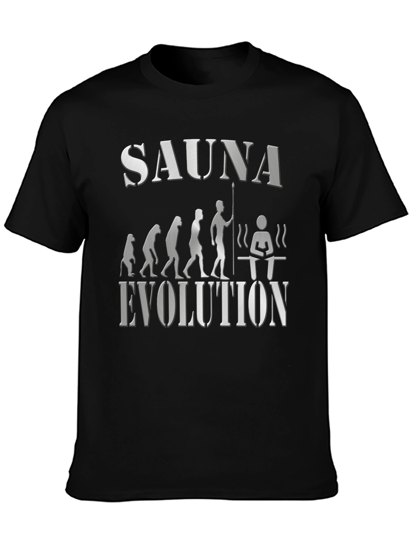 Black Sauna Evolution Graphic T-Shirt view 3