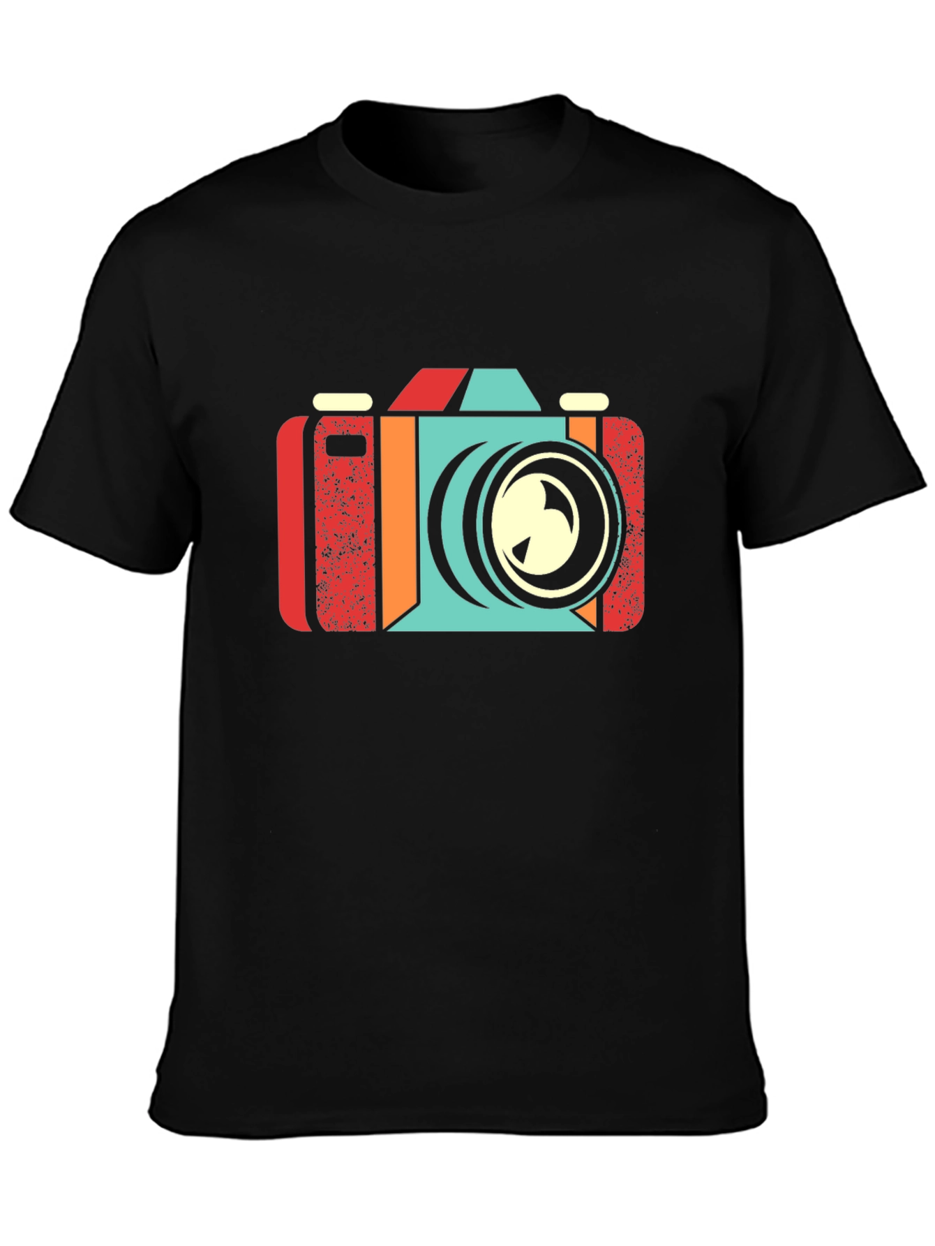 Black Retro Camera Graphic T-Shirt - Black view 3