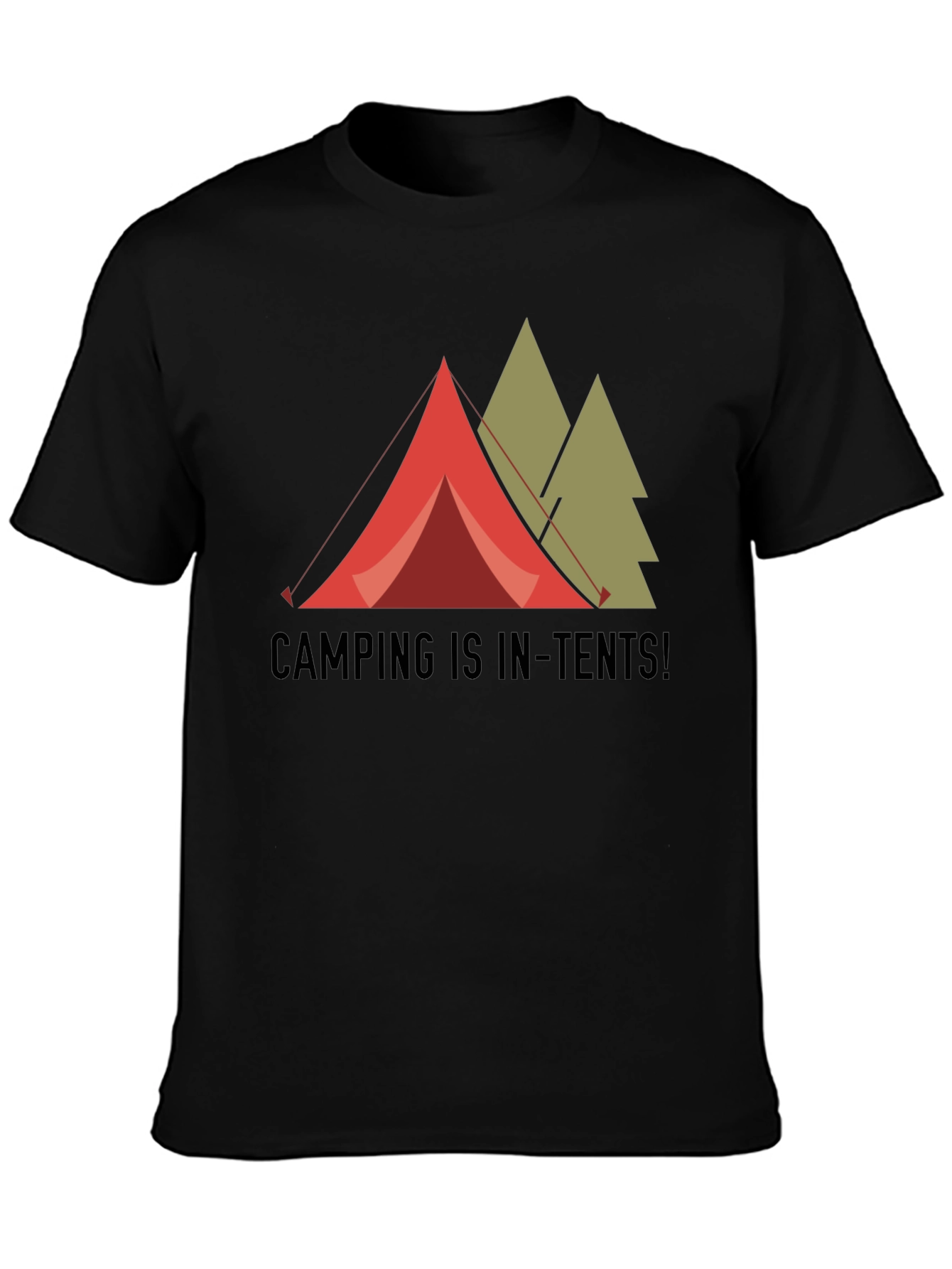 Black Camping is In-Tents! Graphic T-Shirt view 3