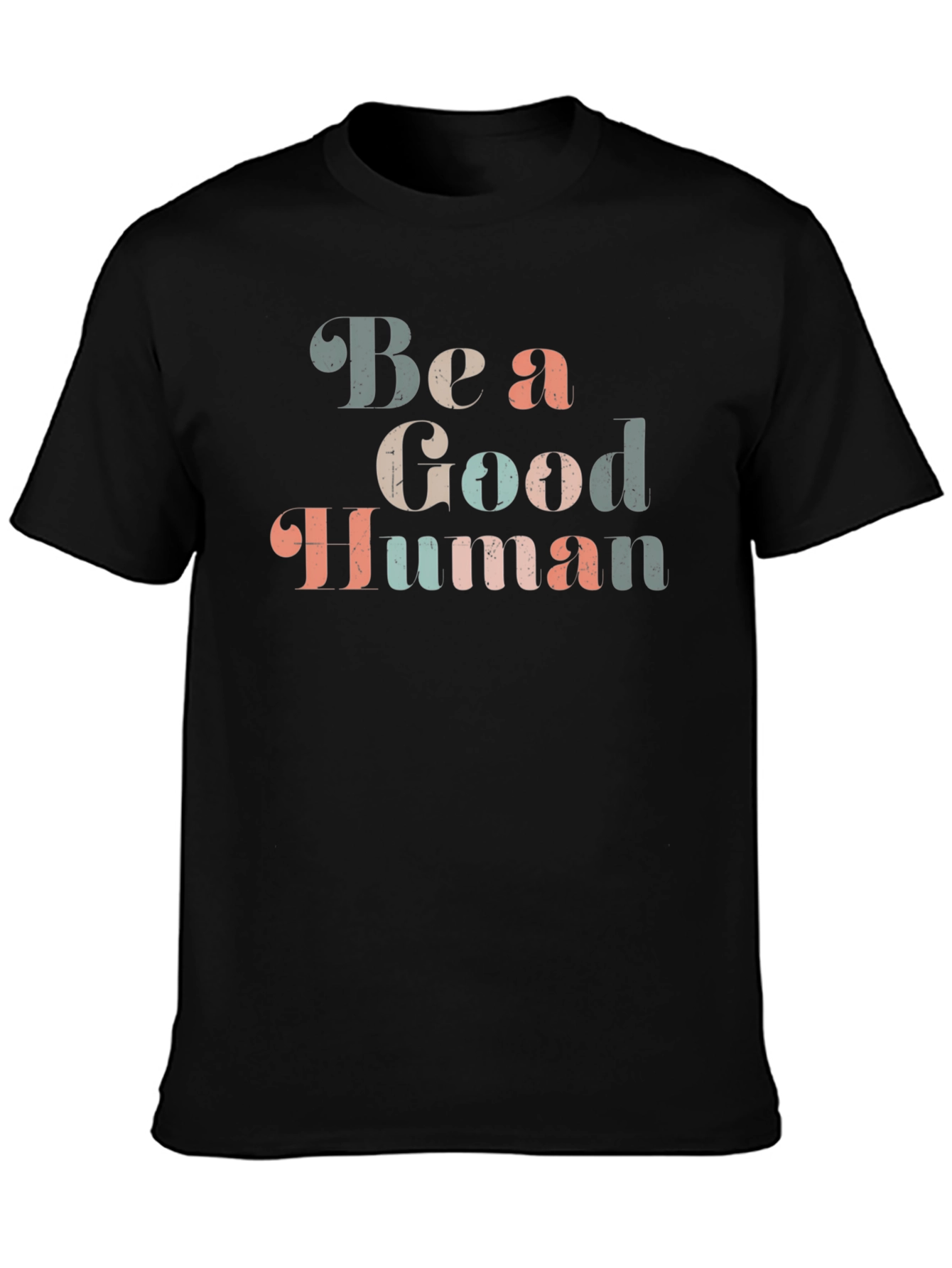 Black Be a Good Human Graphic Tee view 3