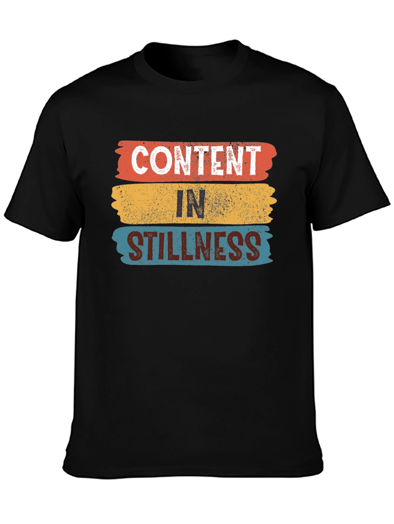 Black Content in Stillness T-Shirt, Relaxed Fit view 3
