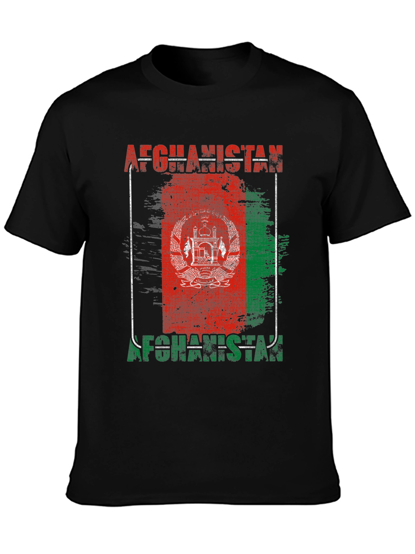 Black Afghanistan Flag Graphic T-Shirt view 3