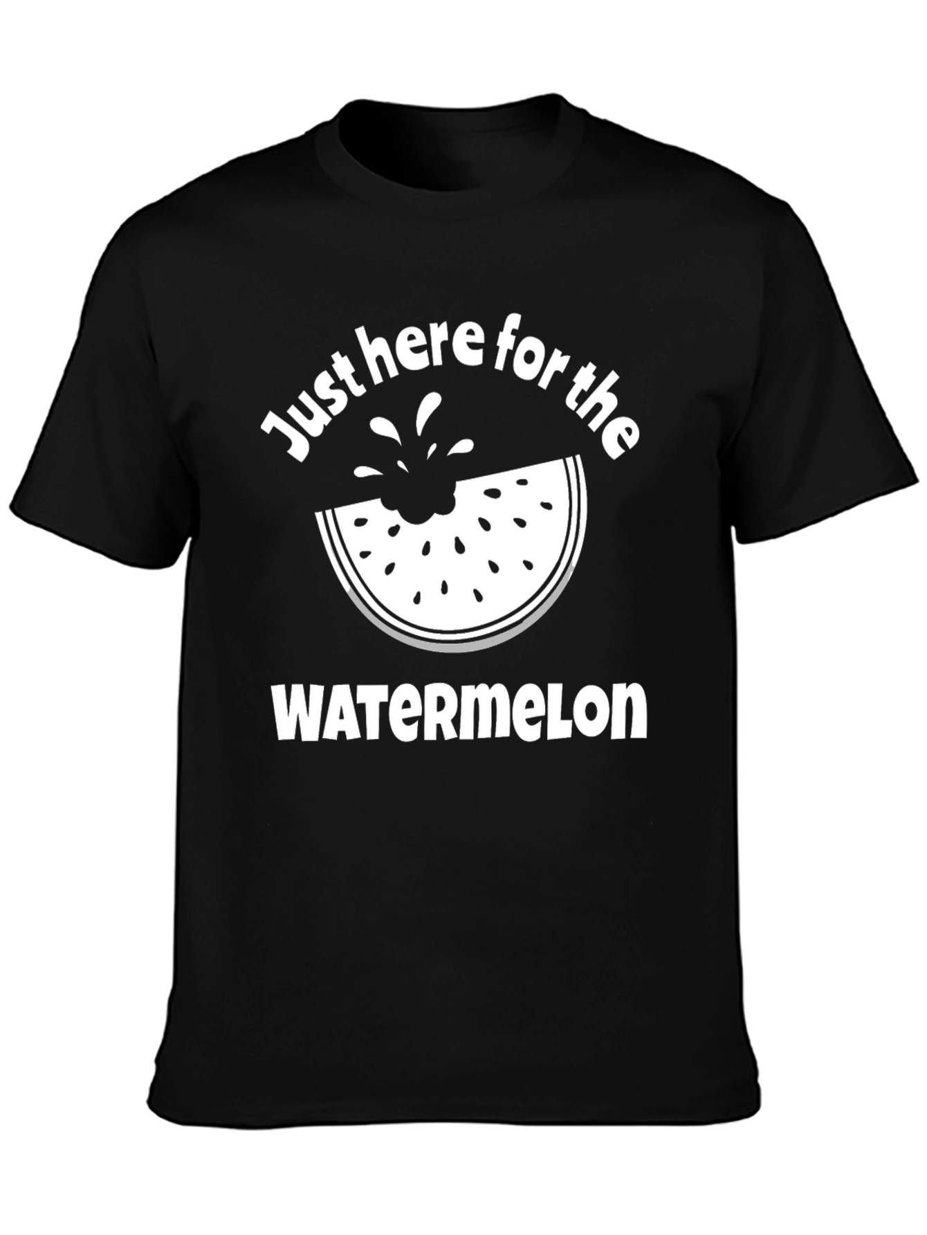 Black Watermelon Lover Tee - Summer Fun T-Shirt view 3